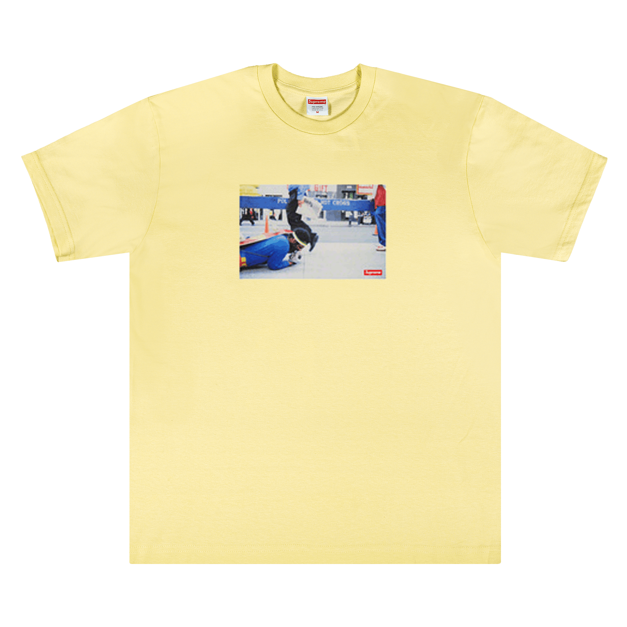 Supreme x Pope.L Training Crawl Tee 'Pale Yellow'