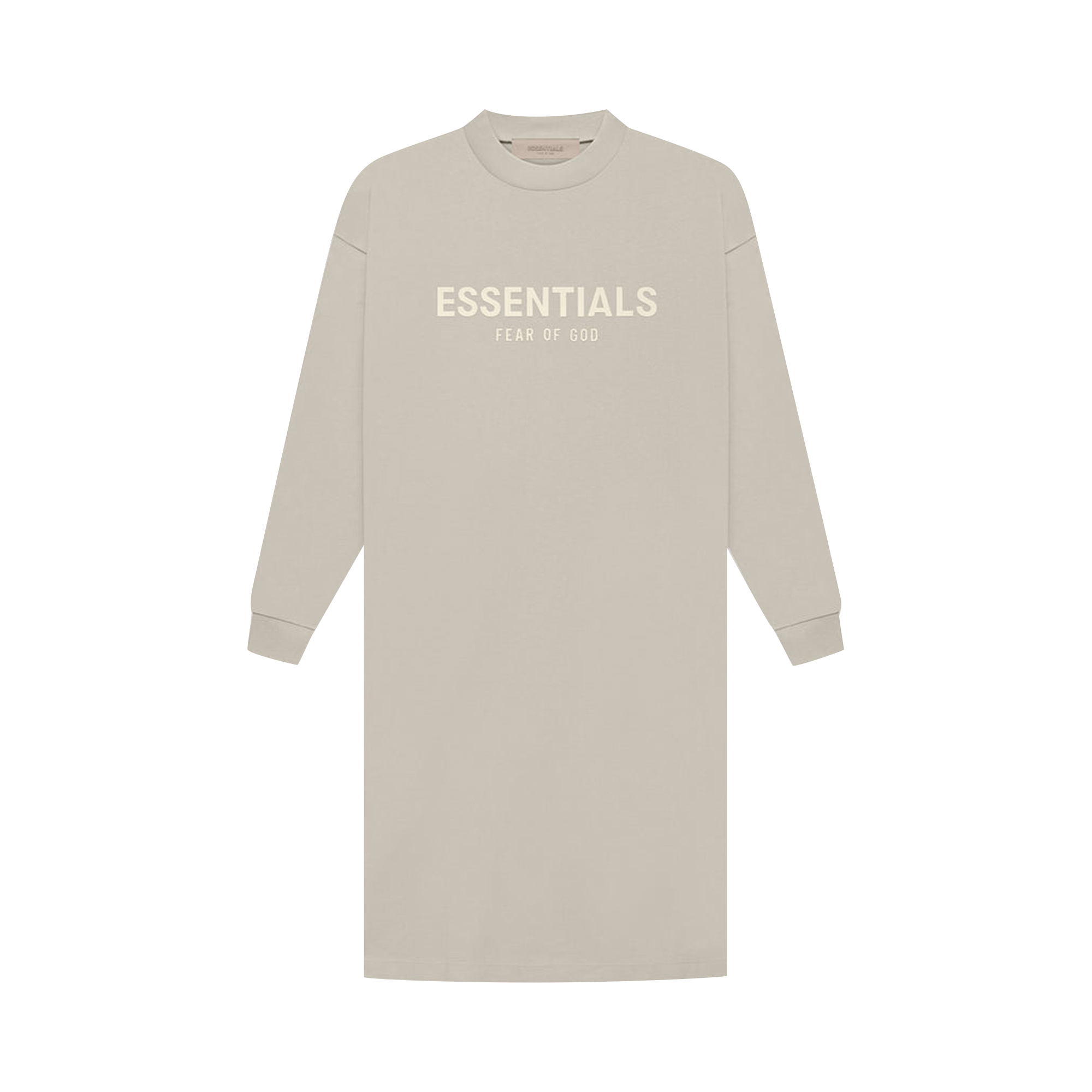 Pre-owned Essentials Fear Of God  Long-sleeve Tee Dress 'smoke' In Grey