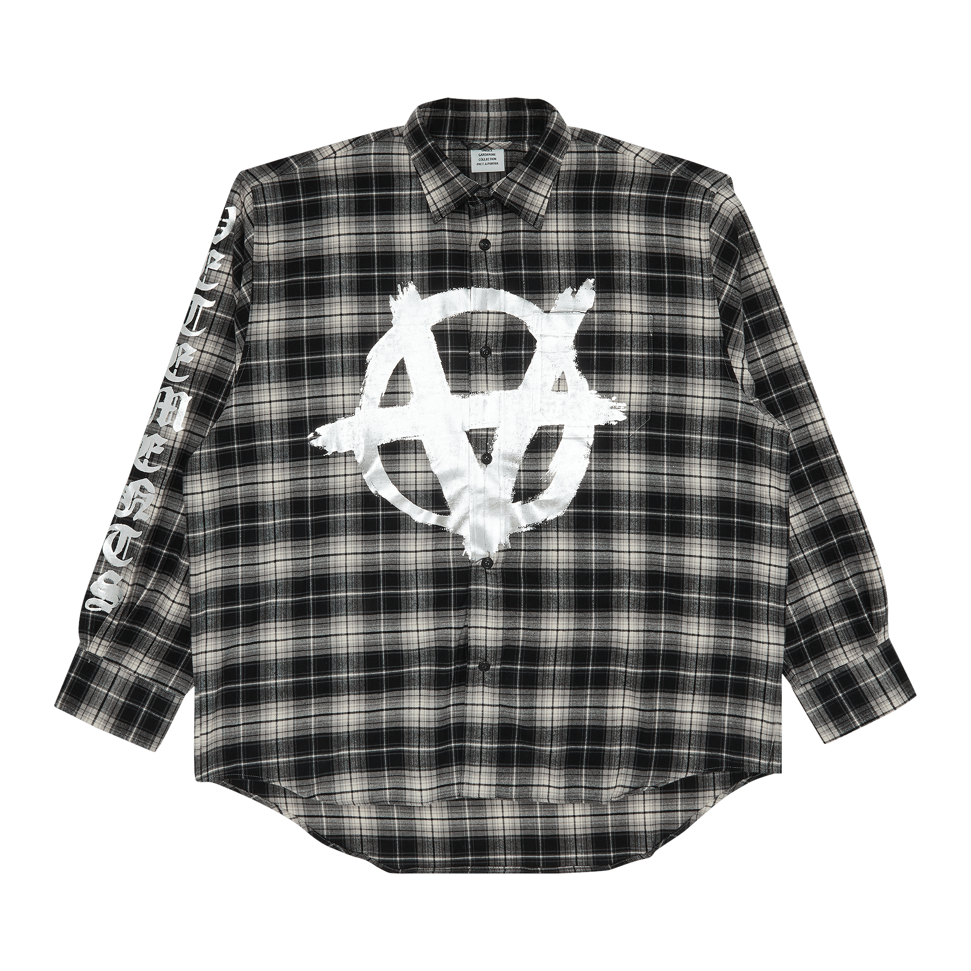 Pre-owned Vetements Double Anarchy Logo Flannel Shirt 'black/white Check'