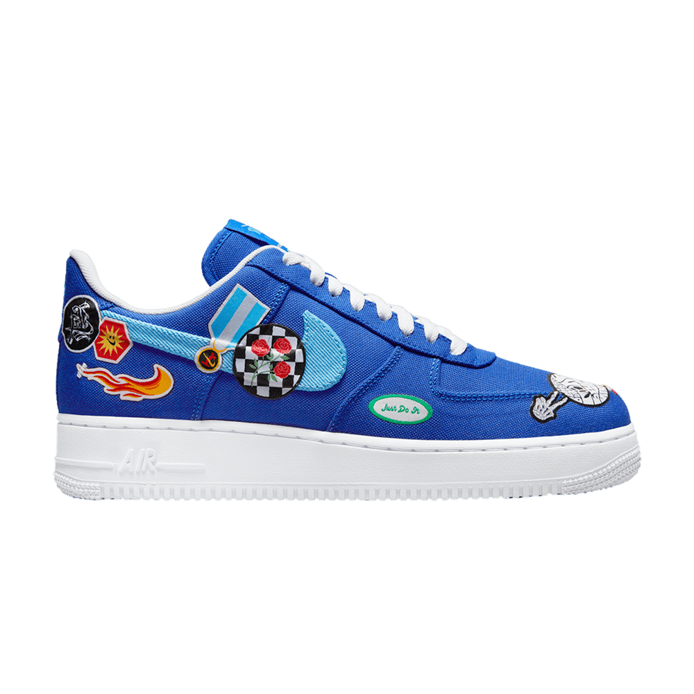 Pre-owned Nike Wmns Air Force 1 '07 'patched Up - Los Angeles' In Blue
