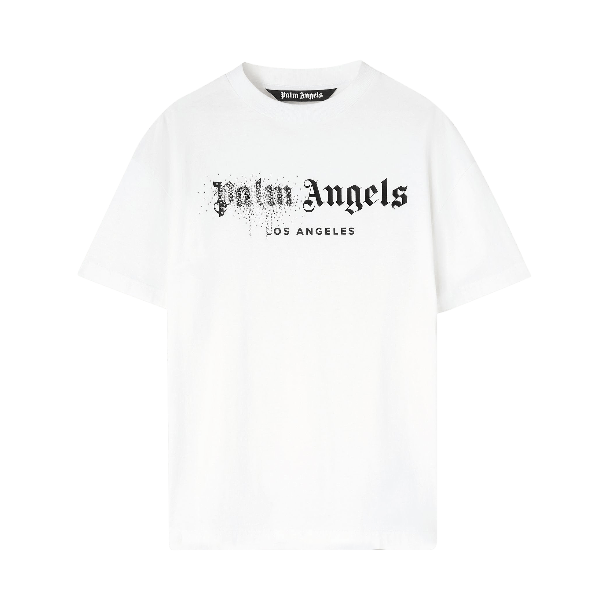 Palm Angels Rhinestone Sprayed Classic Tee 'White/Black'