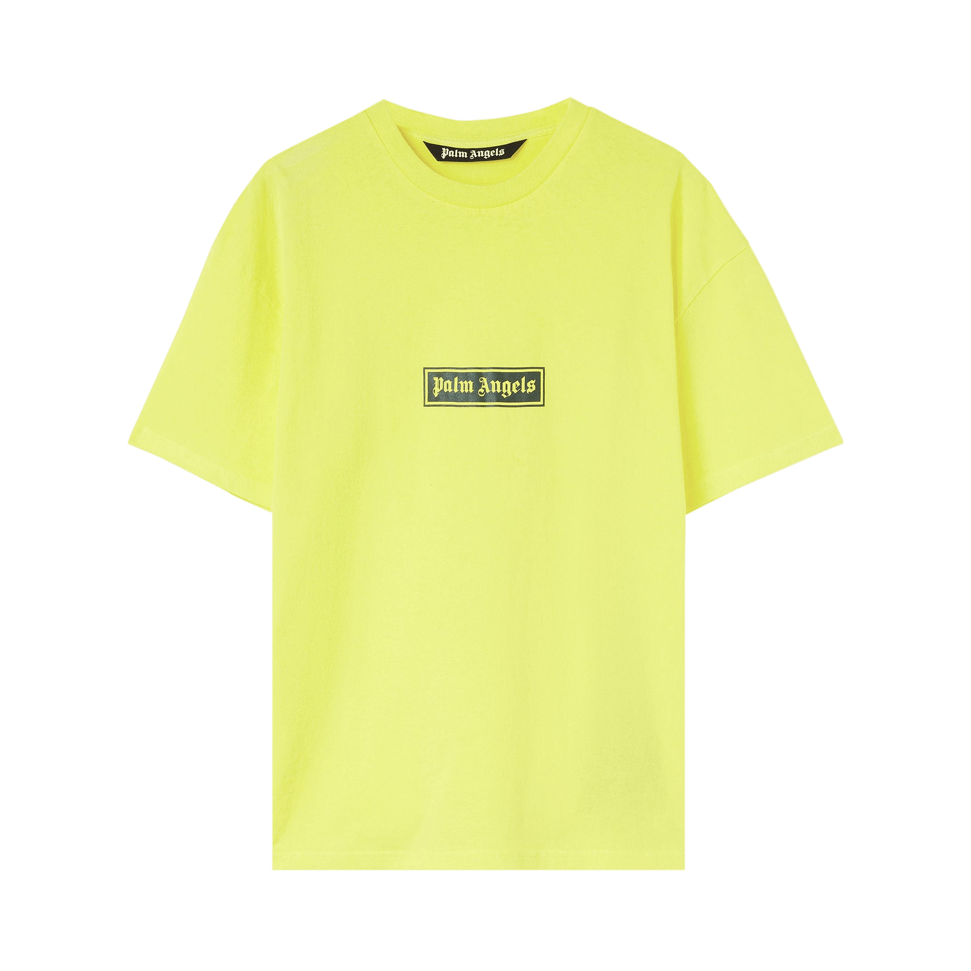 Pre-owned Palm Angels Gd Box Logo Tee 'yellow/white'