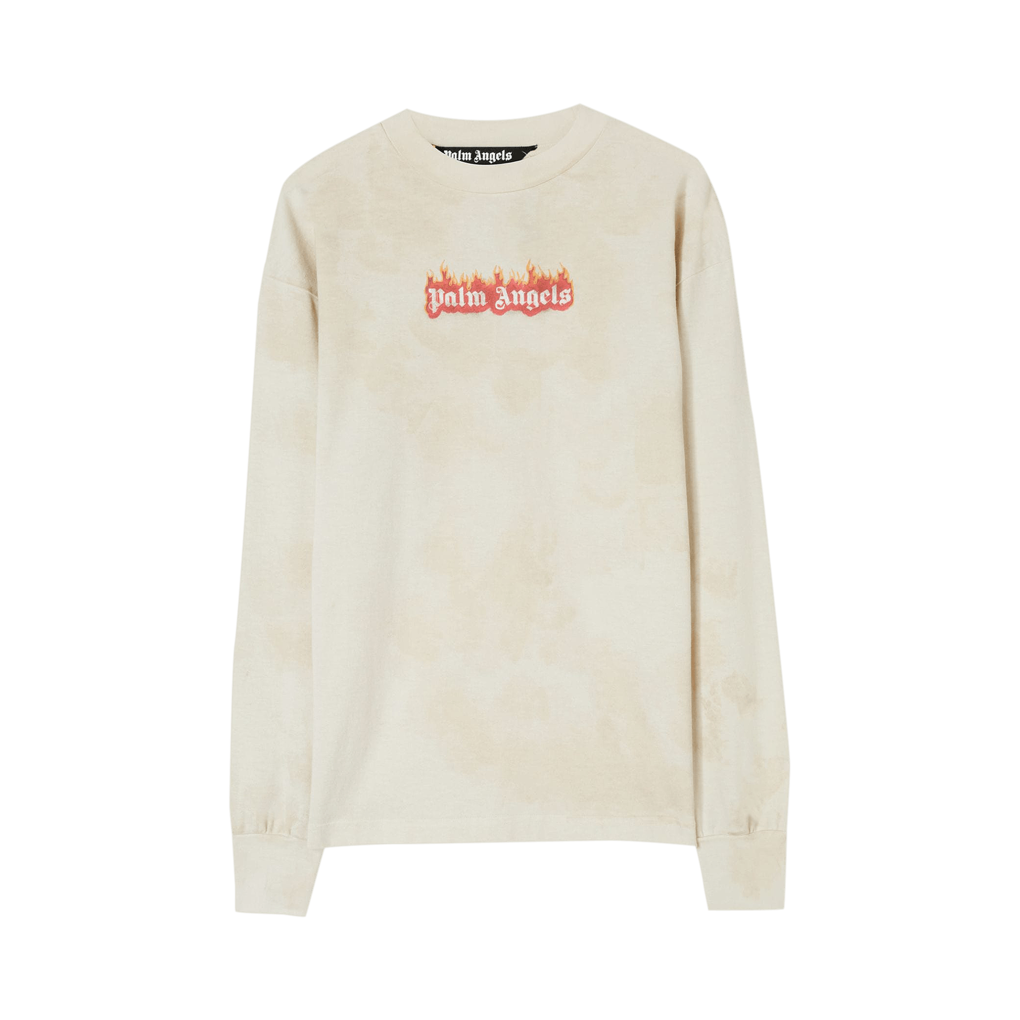 Pre-owned Palm Angels Burning Logo Classic Tee Long-sleeve 'off White'