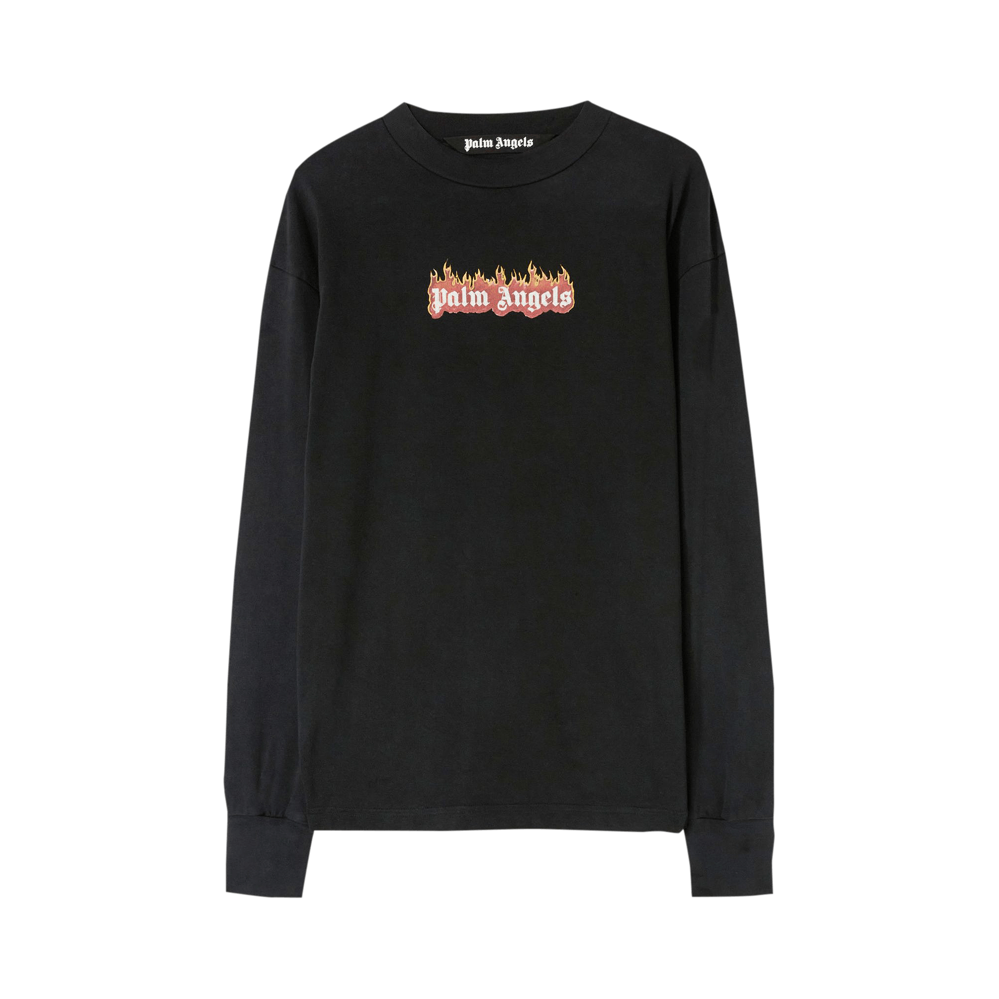 Palm Angels Burning Logo Classic Tee Long-Sleeve 'Black/White'