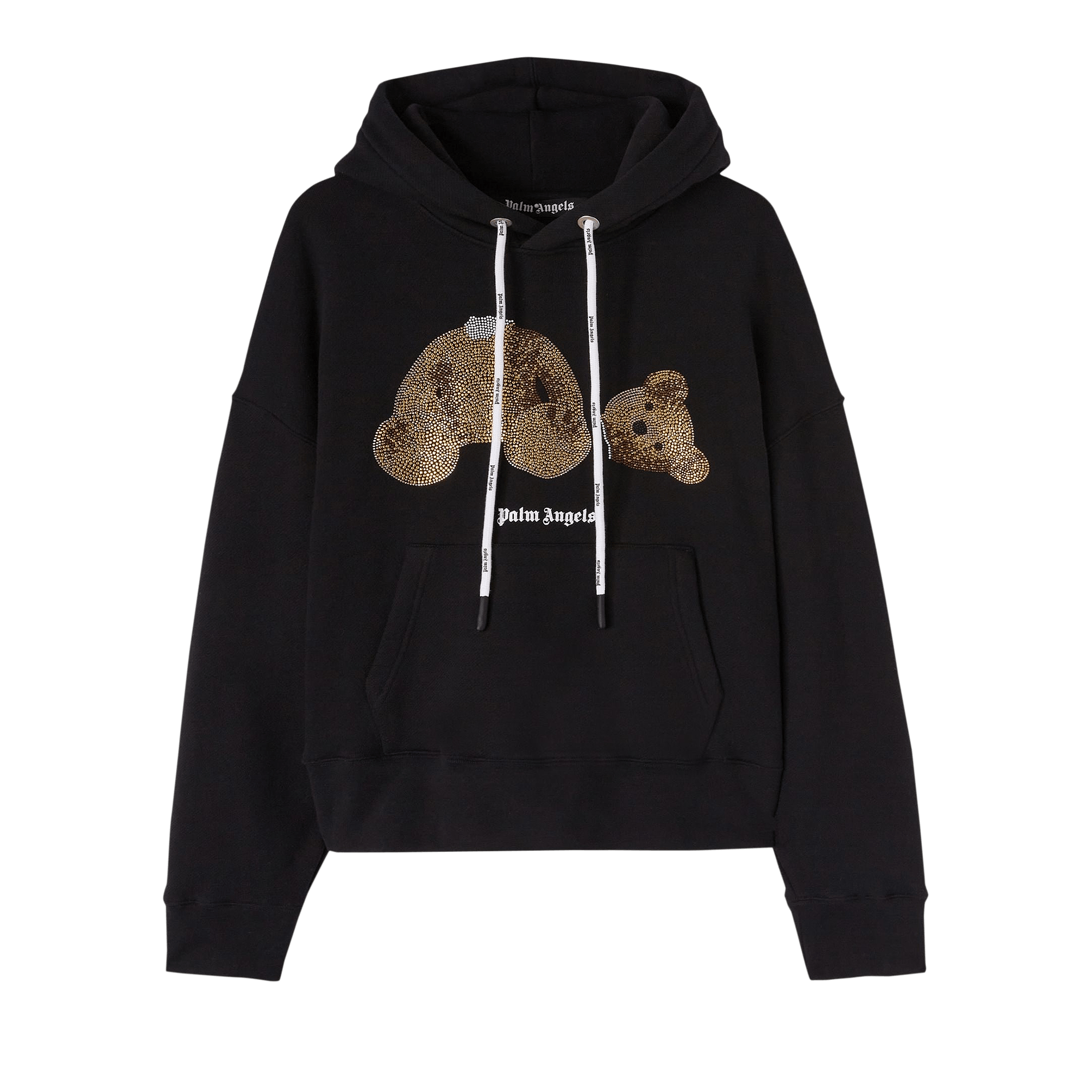 Pre-owned Palm Angels Pa Sequins Bear Hoody 'black/gold'