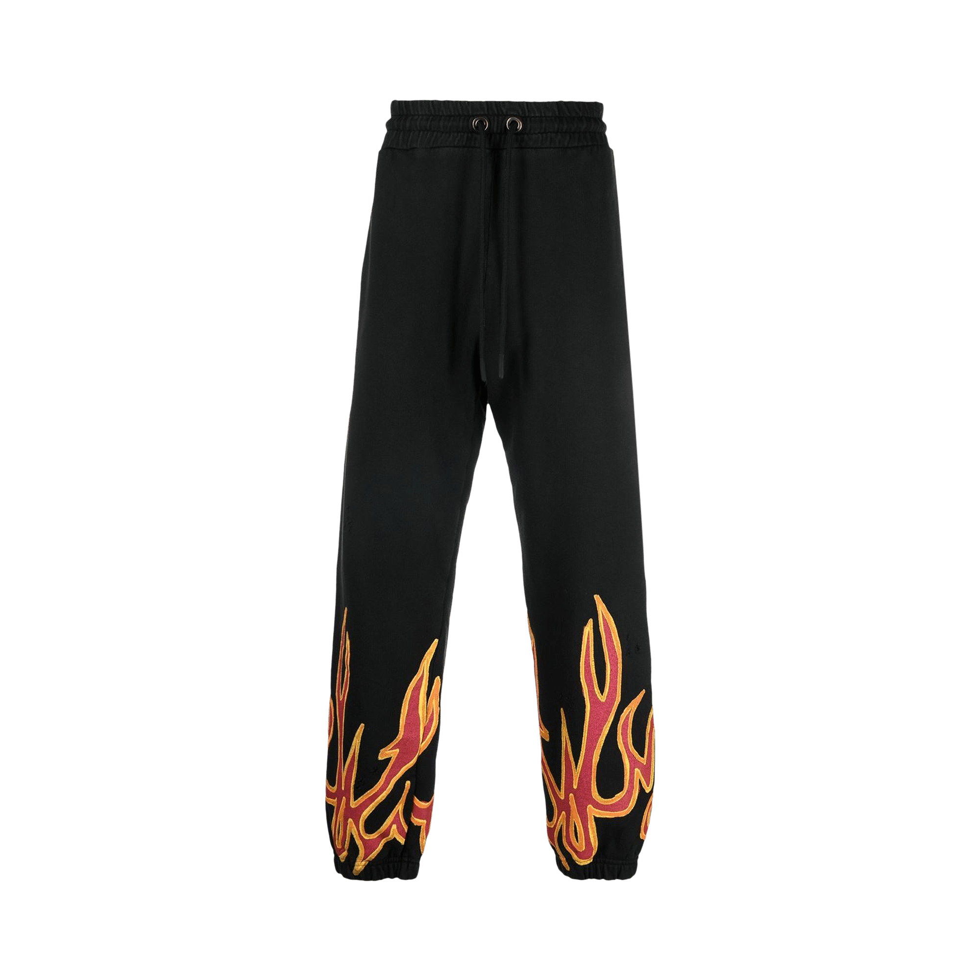 Pre-owned Palm Angels Gd Graffiti Flames Sweatpants 'black/red'