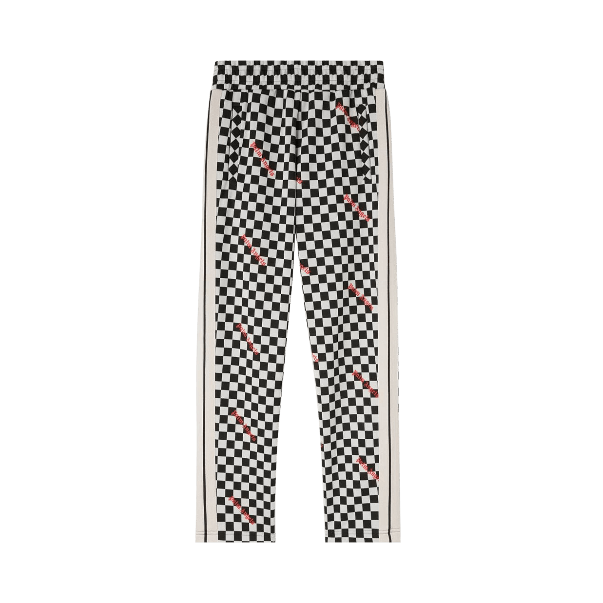 Palm Angels Jacquard Damier Classic Track Pants 'Black/Red'