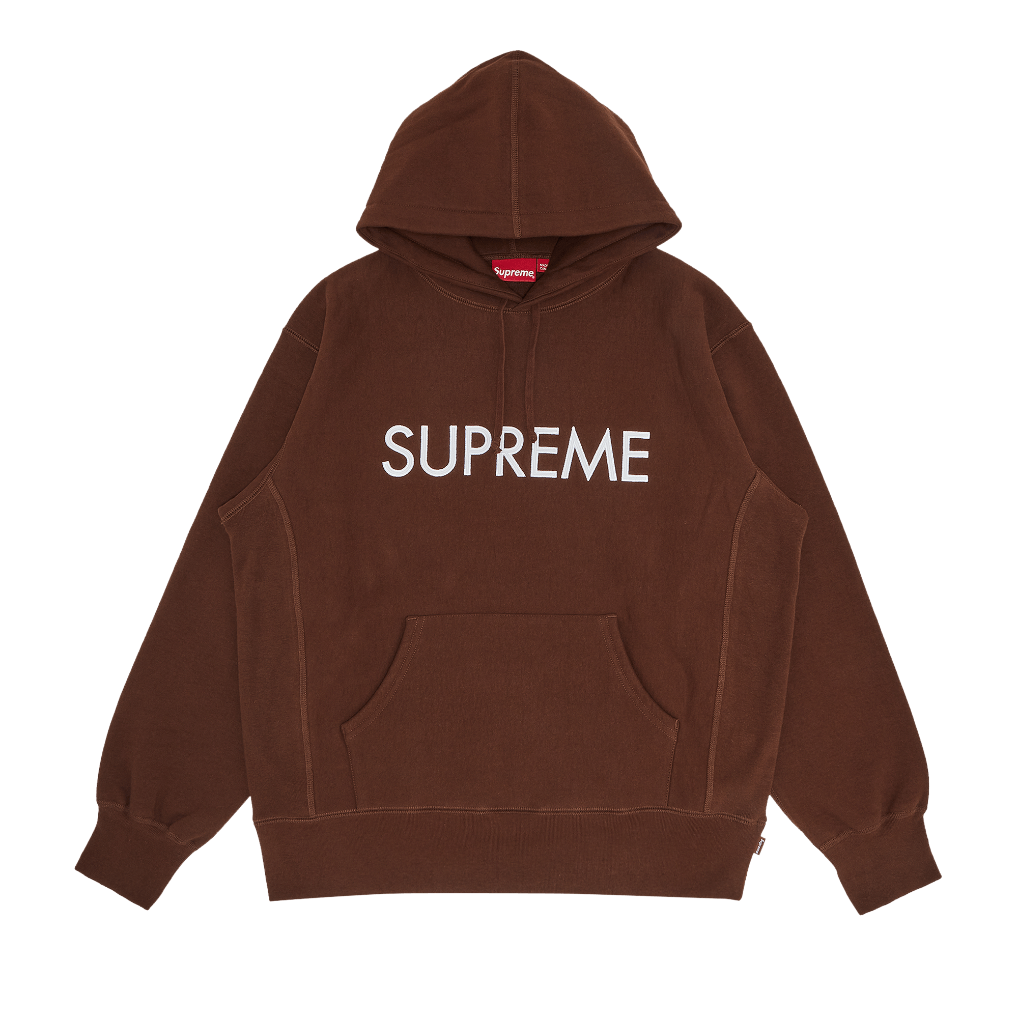 Supreme Capital Hooded Sweatshirt 'Dark Brown'