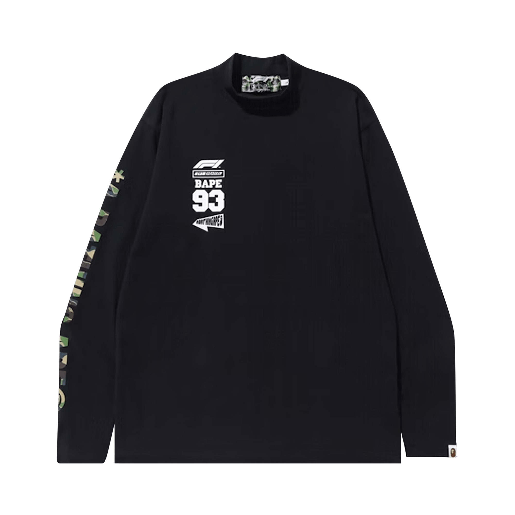 BAPE x F1 Mock Neck Long-Sleeve Tee 'Black'