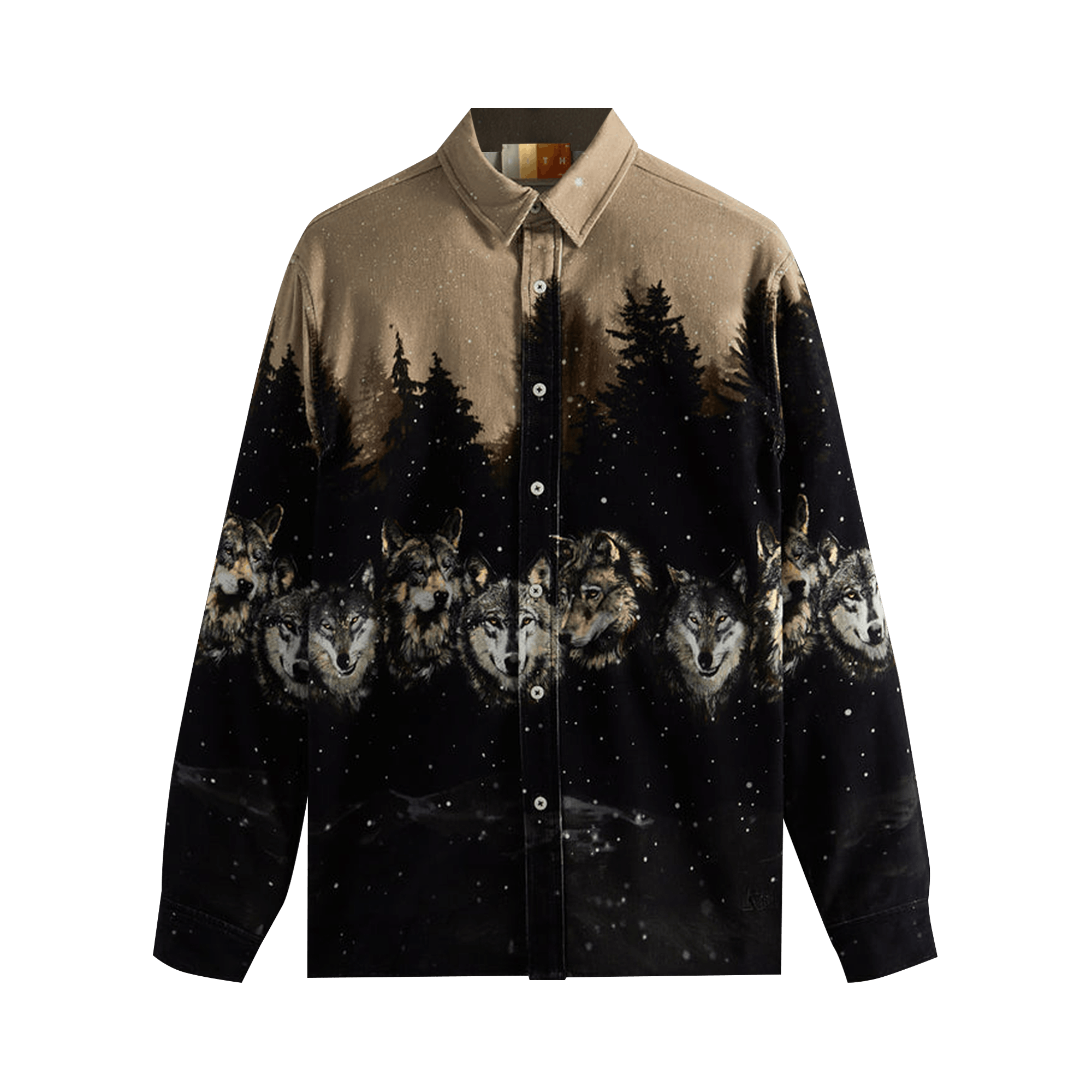 Kith Printed Wolves Cord Ludlow Shirt 'Black'
