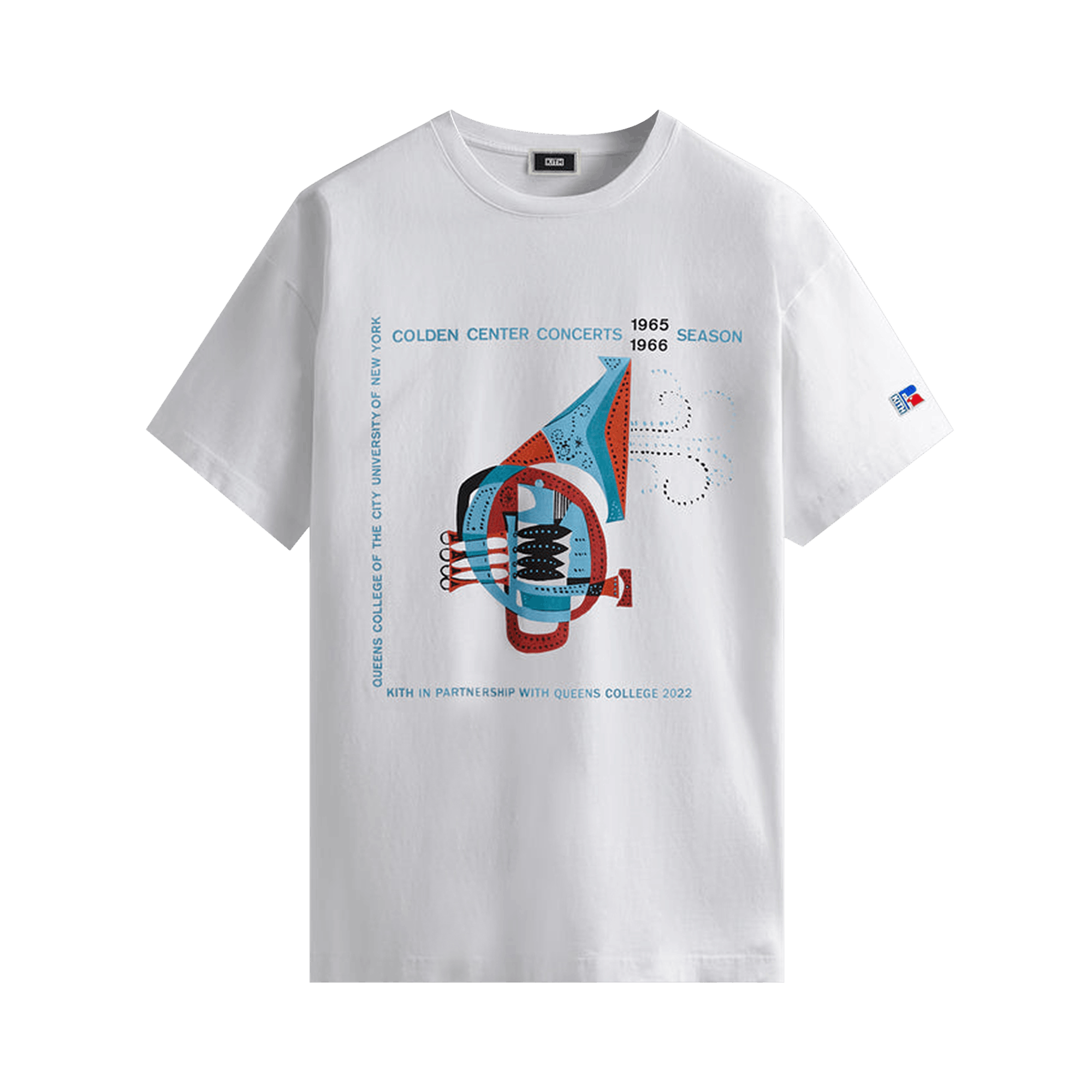 Kith x Russell Athletic For CUNY Queens College Jazz Vintage Tee 'White'