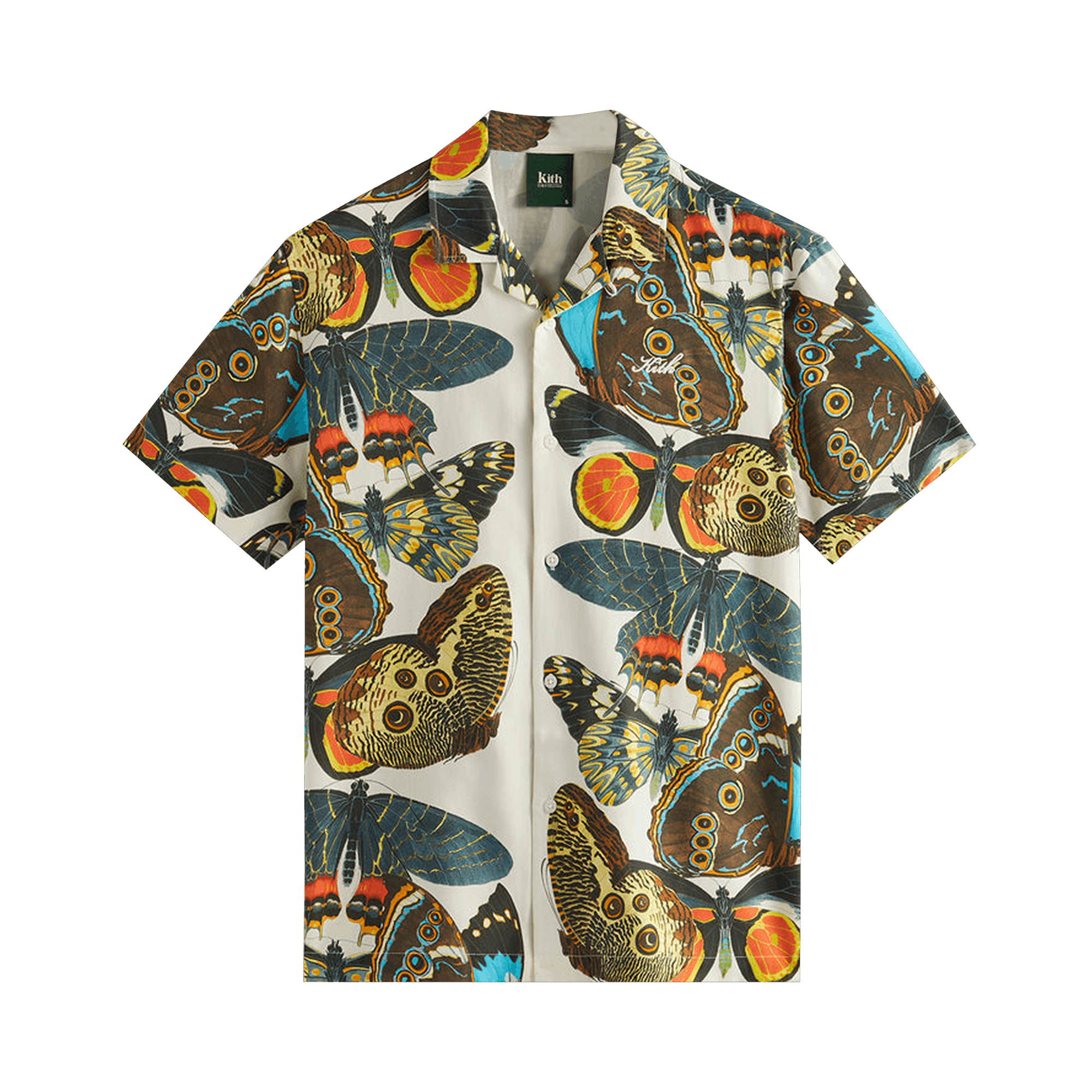 Kith For AMNH Butterflies Camp Collar Shirt 'White'
