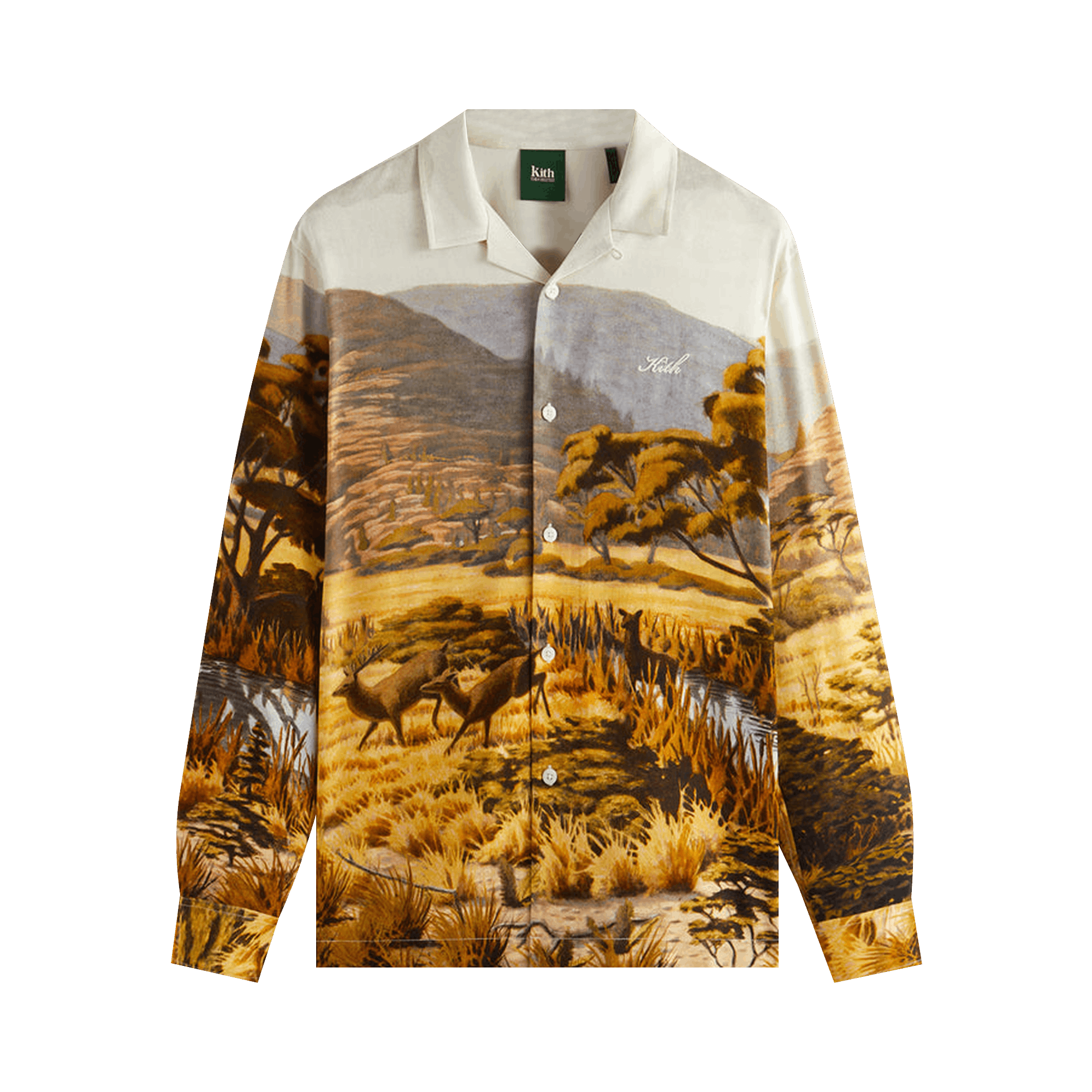 Kith For AMNH Landscape Long-Sleeve Camp Collar Shirt 'White'