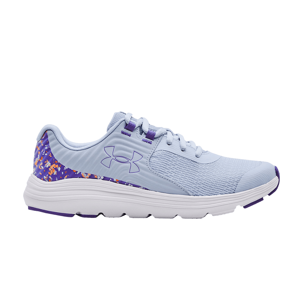 Pre-owned Under Armour Outhustle Print Gs 'oxford Blue Brilliant Violet'