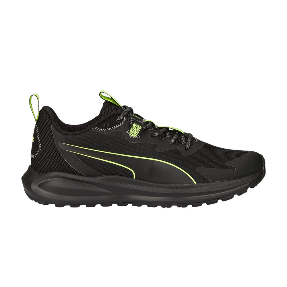Pre-owned Puma Twitch Runner Trail 'black Lime Squeeze'