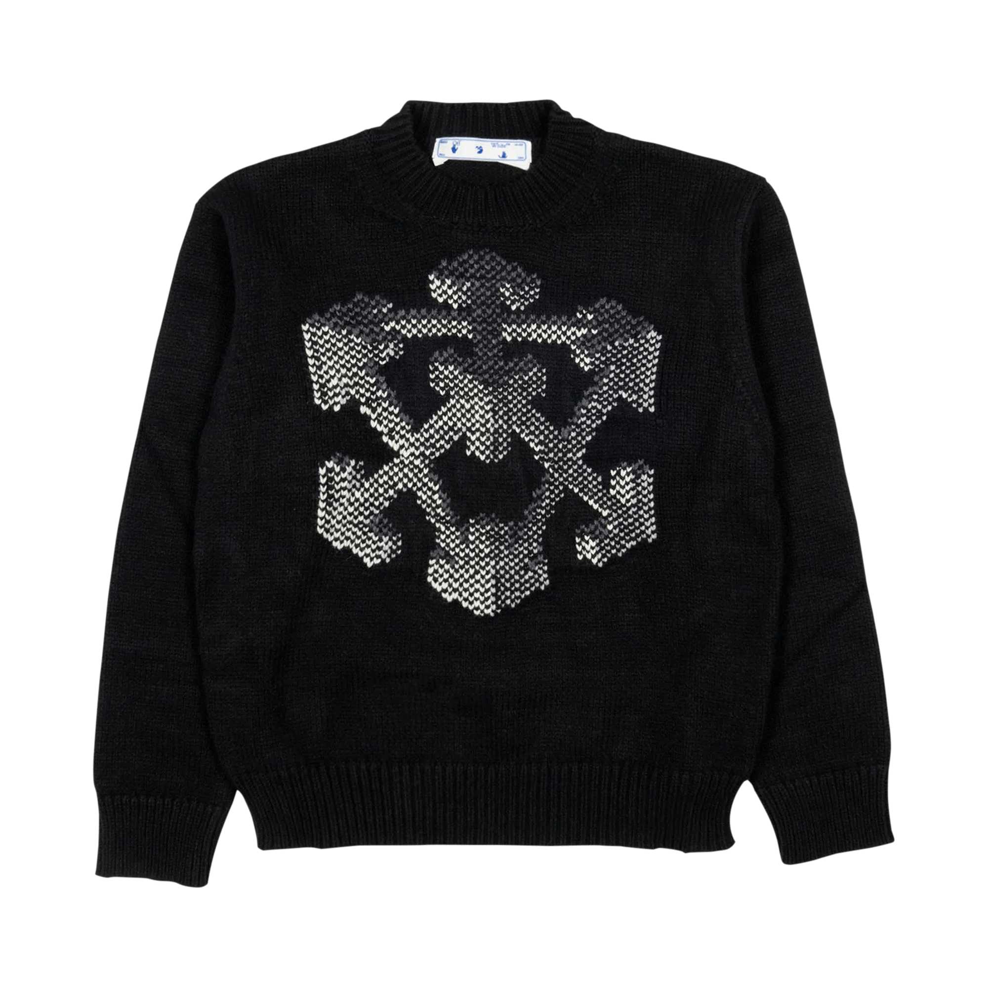 Pre-owned Off-white 3d Arrow Chunky Knit Crewneck 'black/grey'