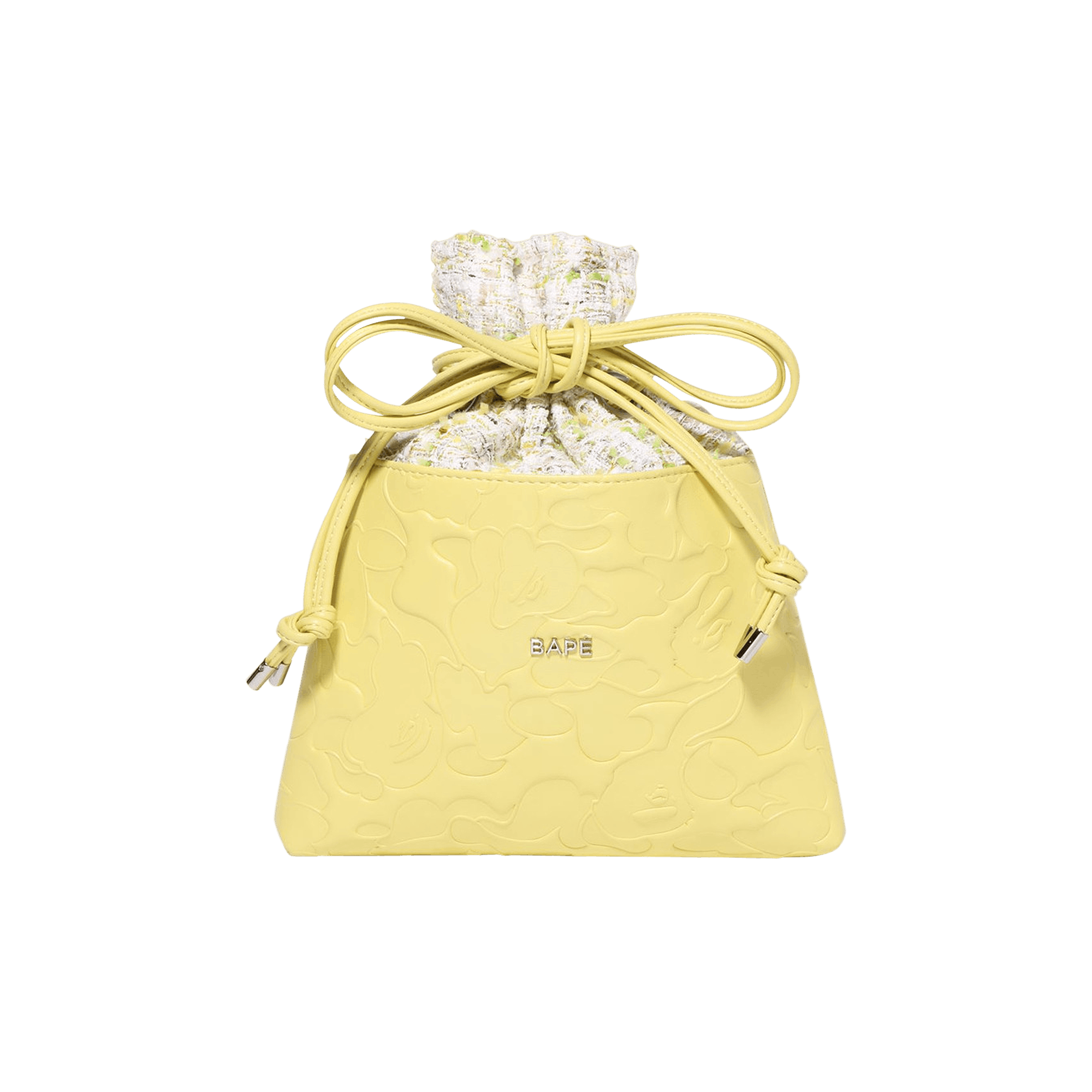 Pre-owned Bape Solid Camo Drawstring Bag 'yellow'