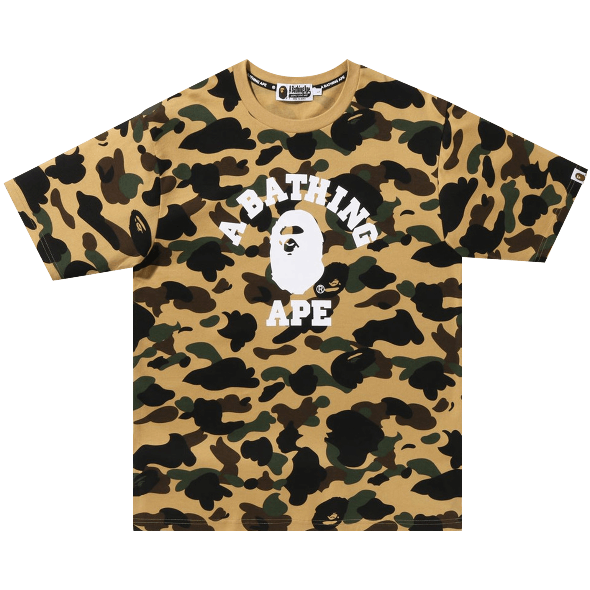 Pre-owned Bape 1st Camo College Tee 'yellow'