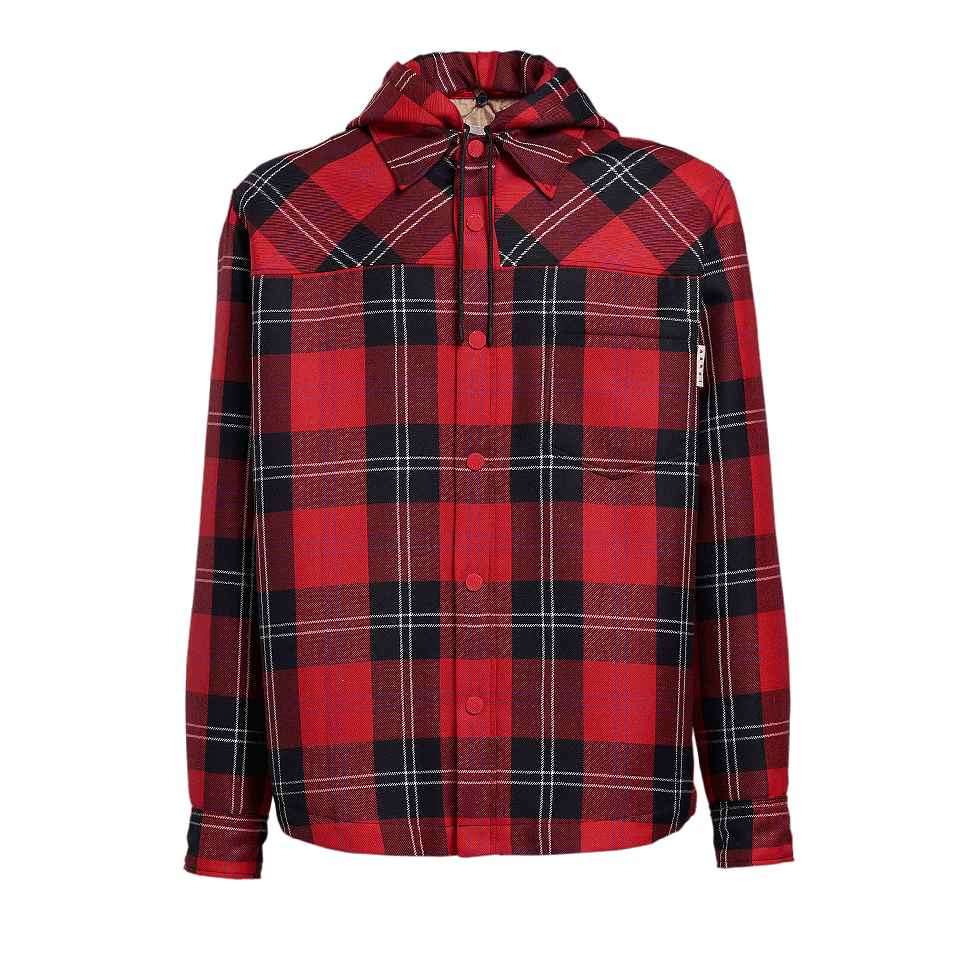 Click to view more detailed imagery on our partner's website Pre-owned Marni Plaid Overshirt 'lacquer' In Red