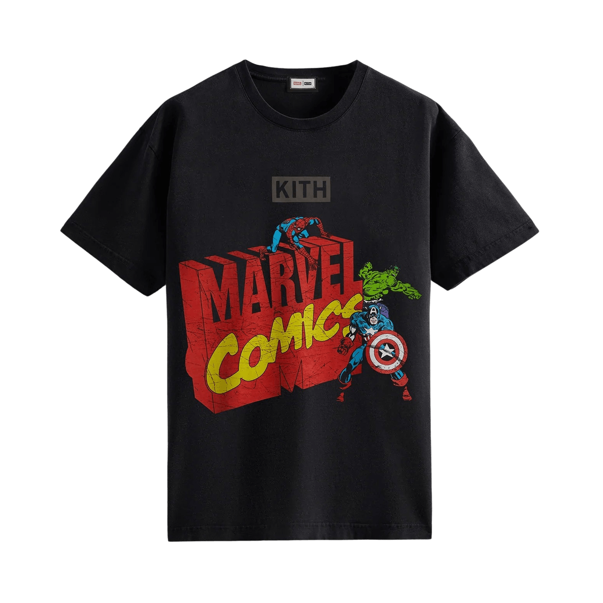 Pre-owned Kith For Spider-man Avengers Vintage Tee 'black'