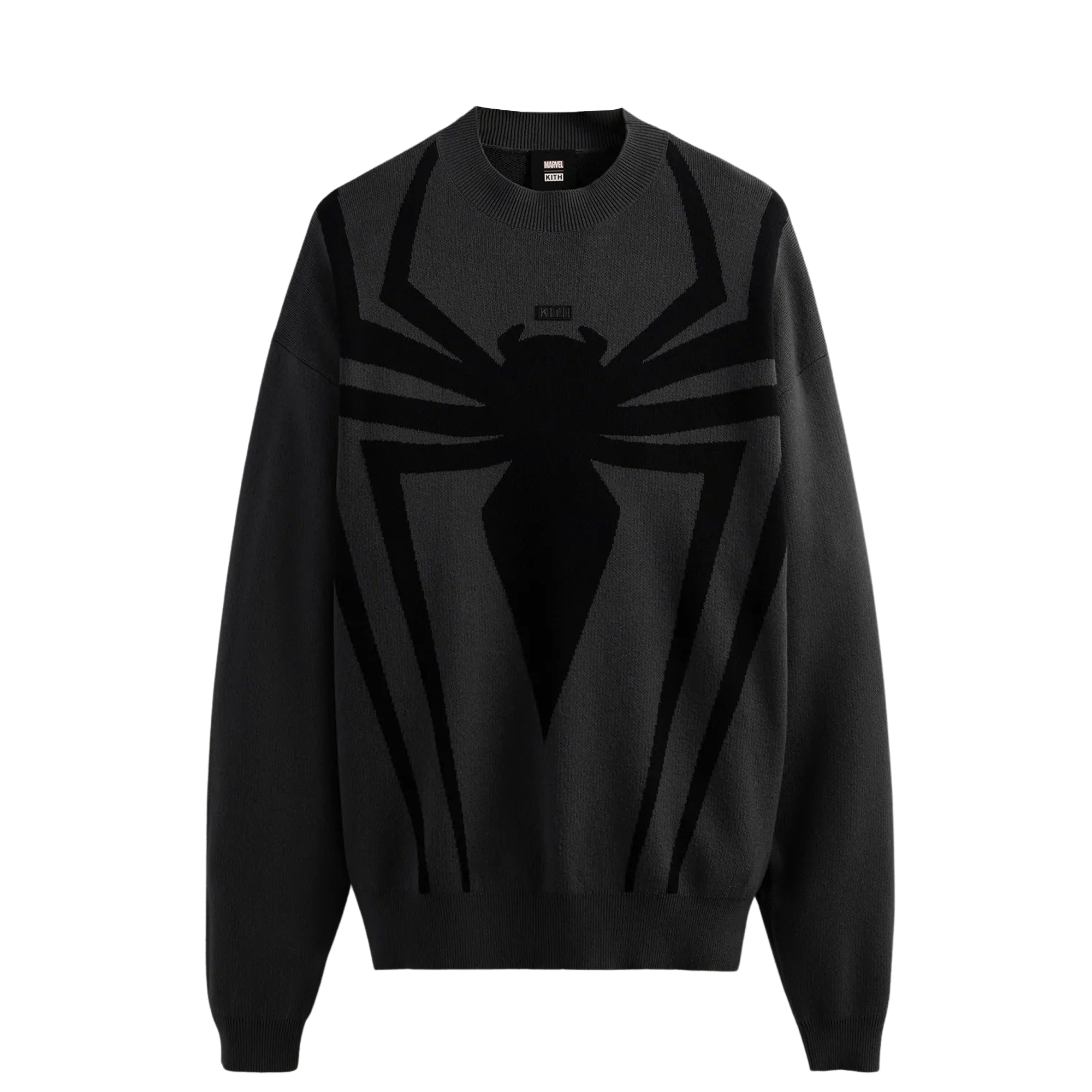 Pre-owned Kith For Spider-man Spider Crewneck 'void' In Grey