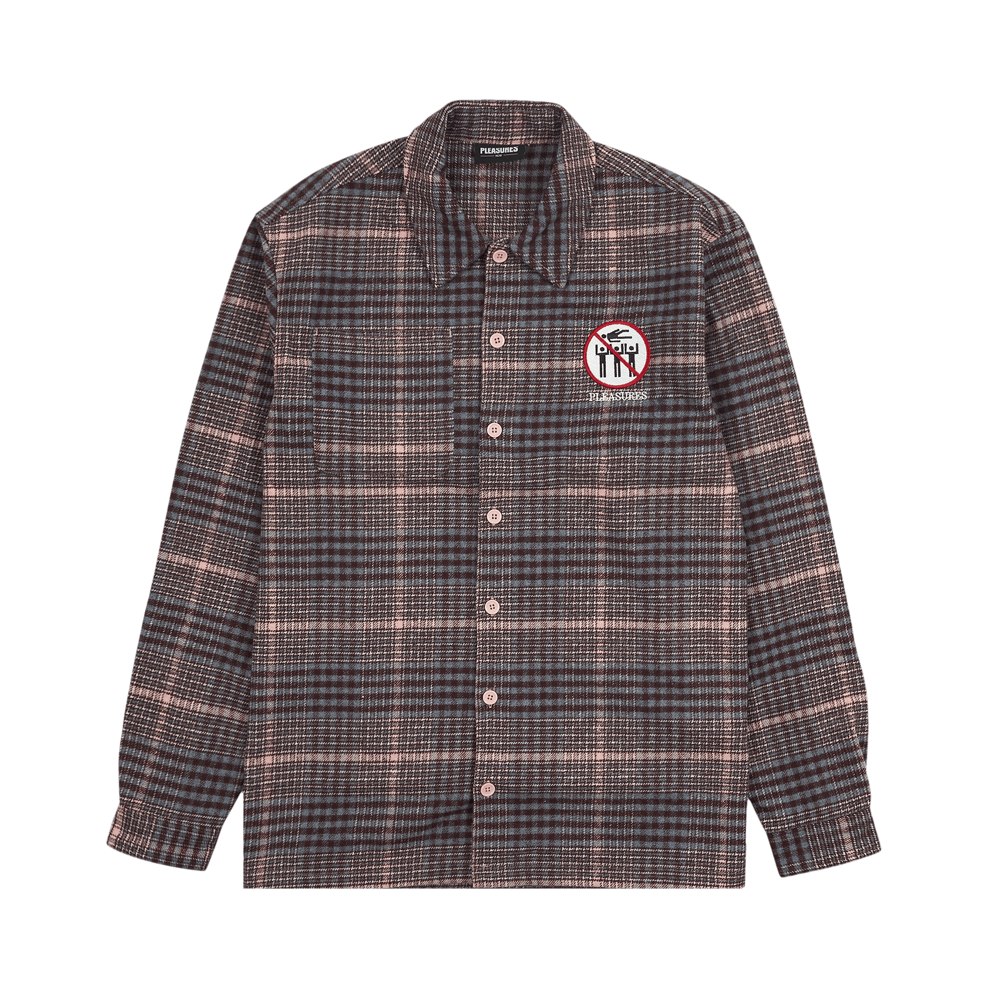 Pre-owned Pleasures Surfing Flannel Overshirt 'pink'