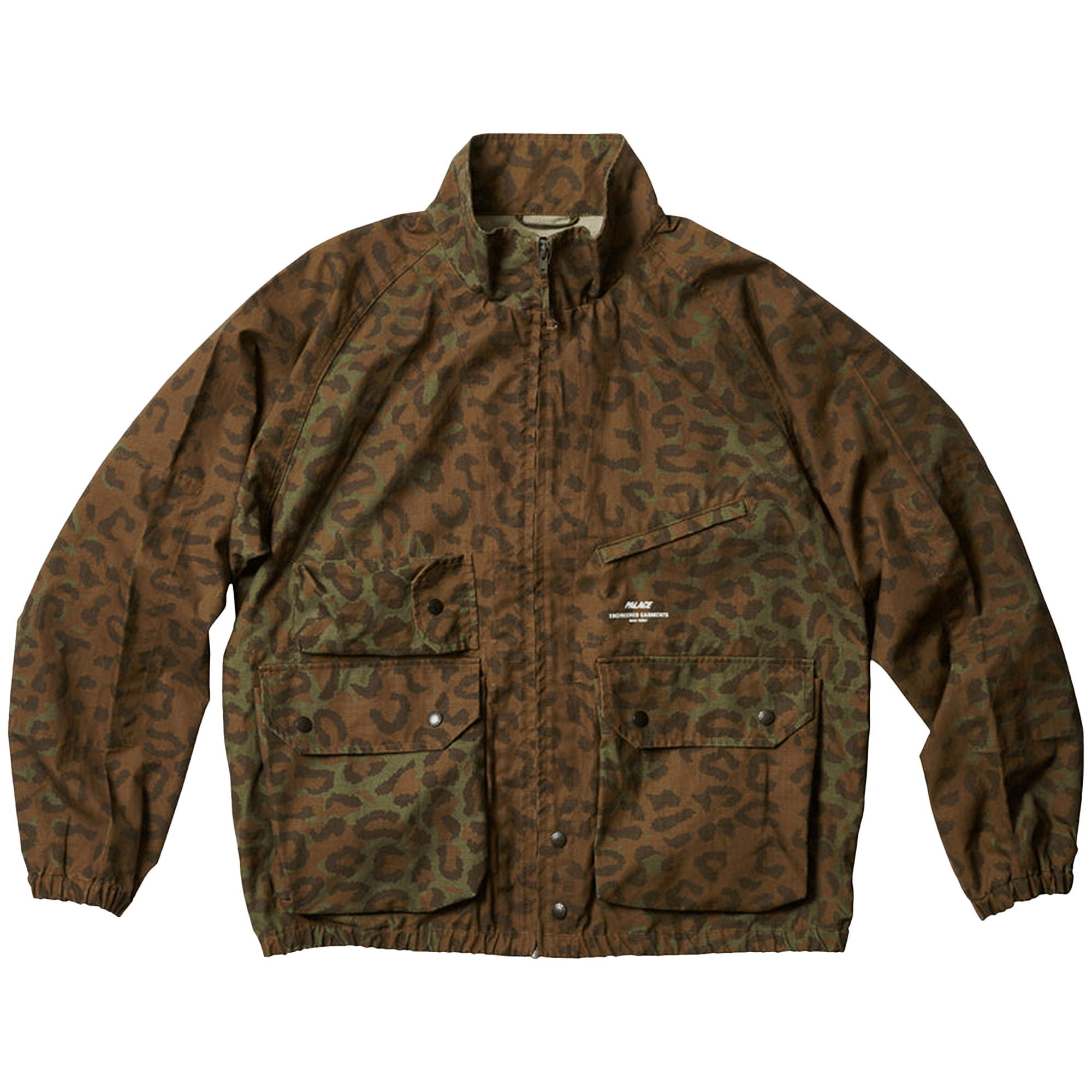 Pre-owned Palace X Engineered Garments Ripstop Washed Track Jacket 'cheetah' In Brown