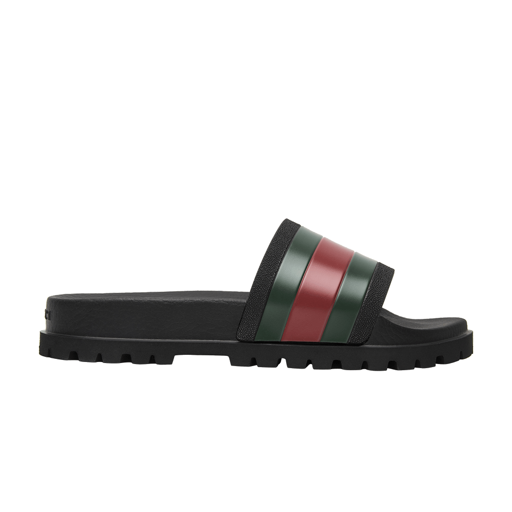 Buy Gucci Slide 'Interlocking G - Black Red Green' - 655265