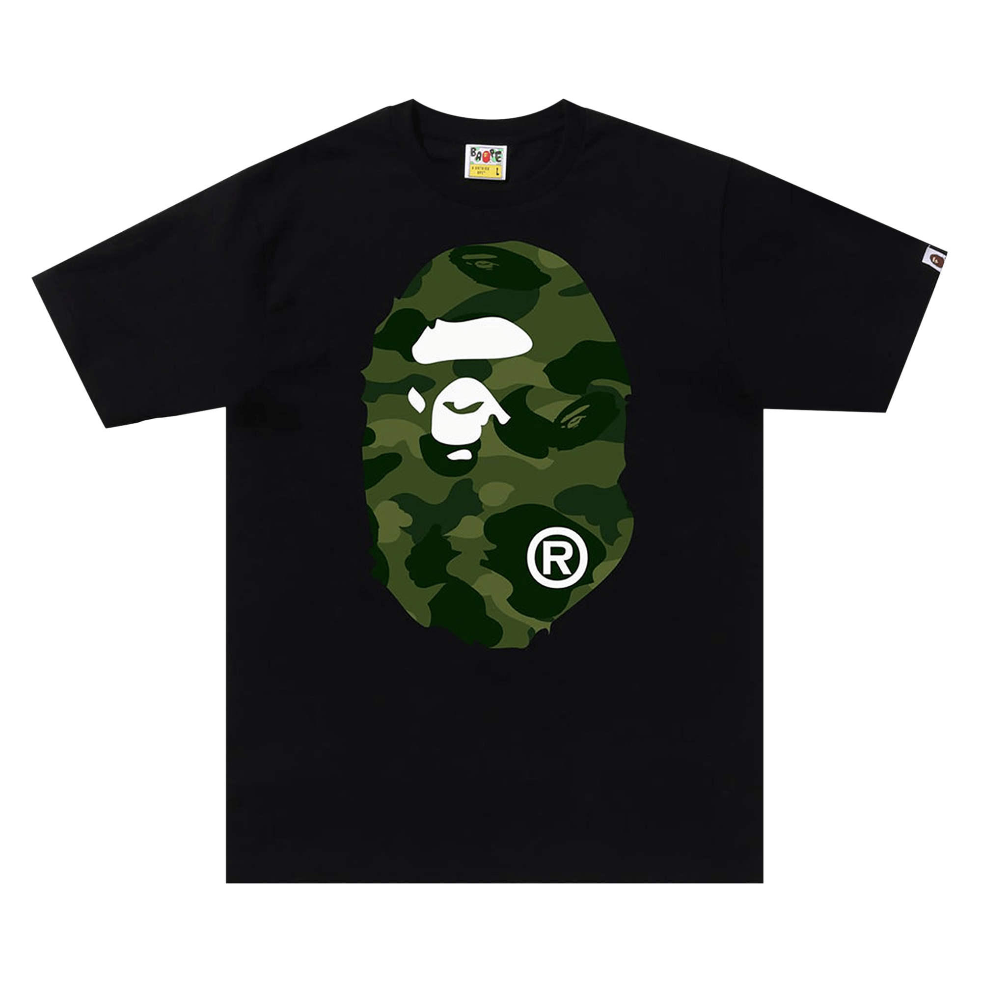 BAPE Color Camo Big Ape Head Tee 'Black/Green'