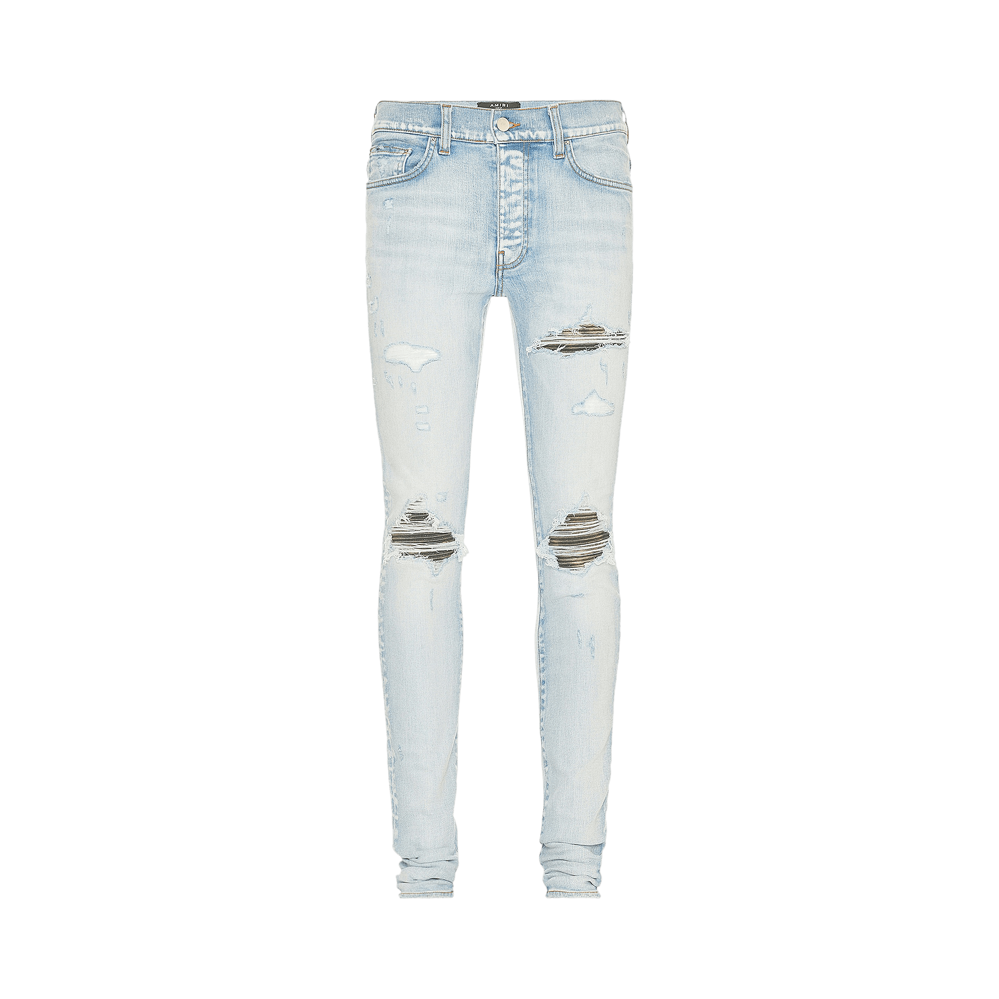 Pre-owned Amiri Mx1 Tie Dye Camo Jean 'light Indigo' In Blue