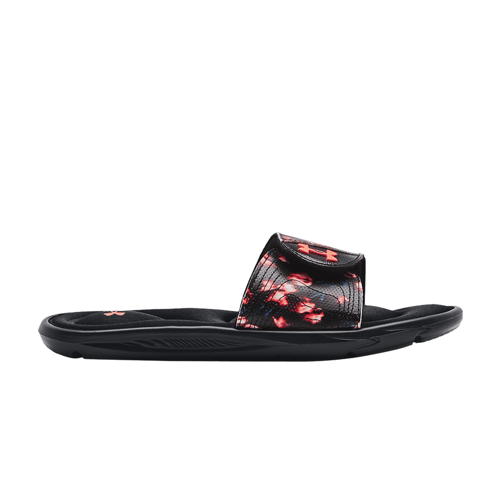 Pre-owned Under Armour Wmns Ignite 6 Graphic Strap Slide 'black Afterglow'