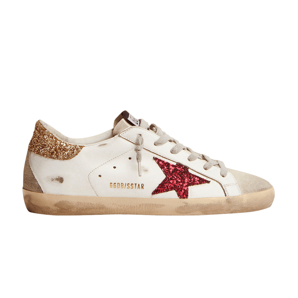 Golden Goose Wmns Superstar 'White Red Gold Glitter'