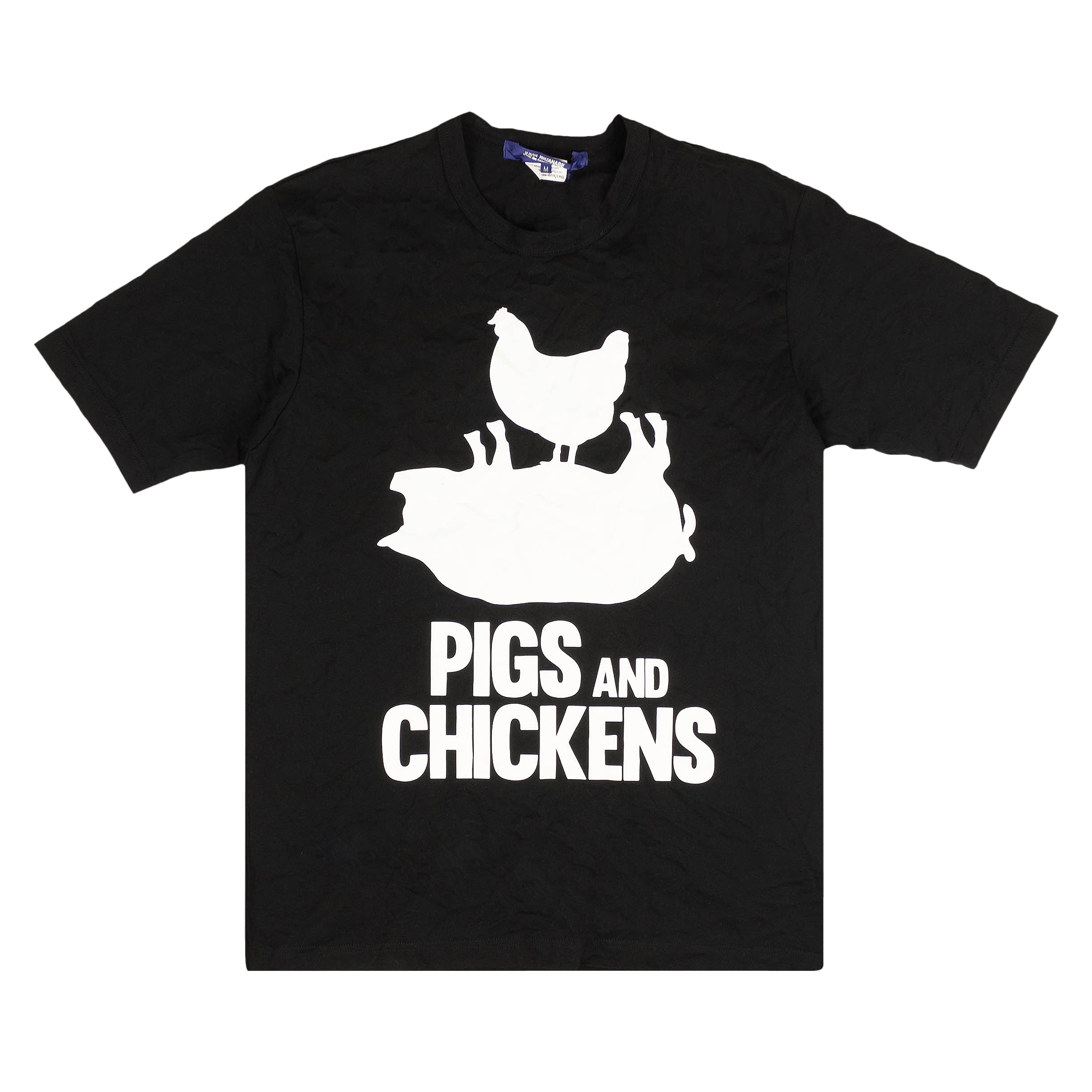 Pre-owned Junya Watanabe Pigs And Chickens T-shirt 'black'
