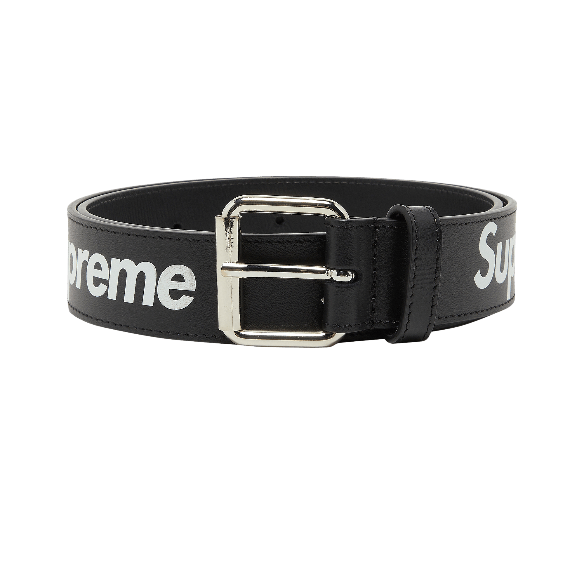 Pre-owned Supreme Repeat Leather Belt 'black'