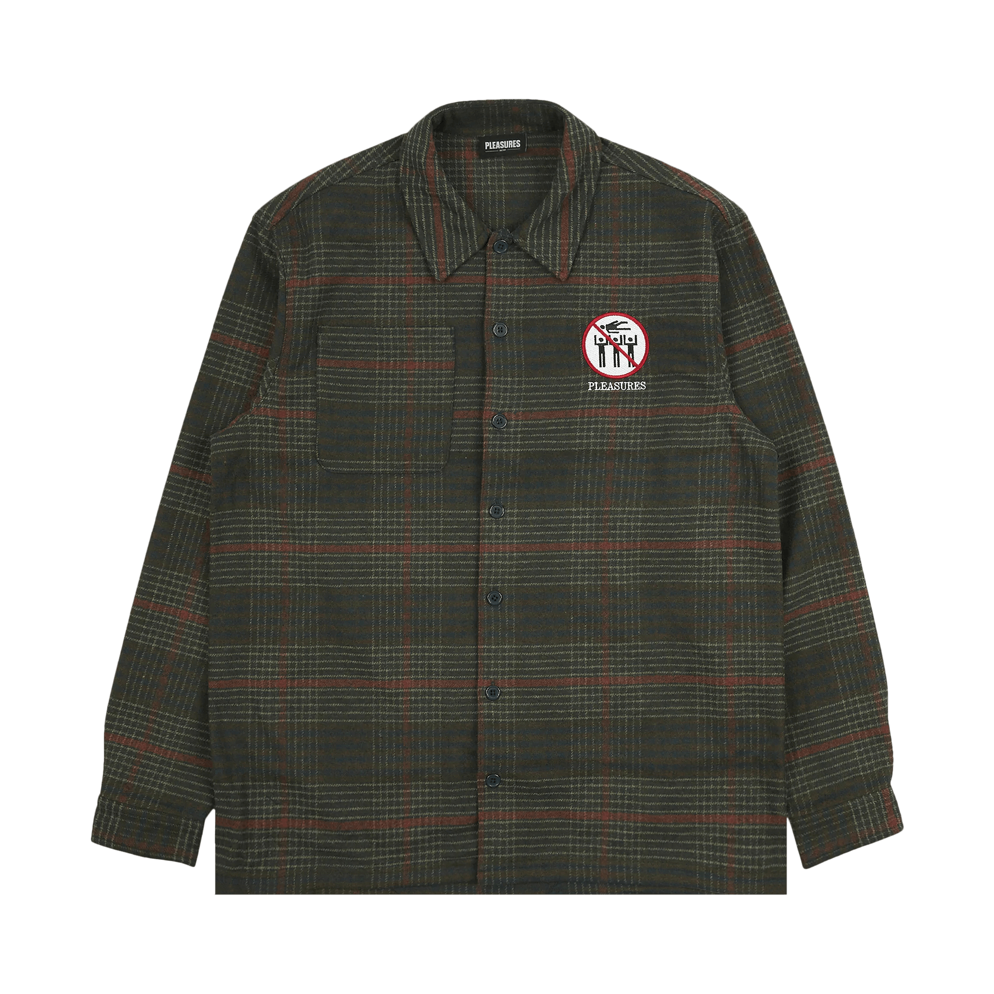 Pleasures Surfing Flannel Overshirt 'Green'