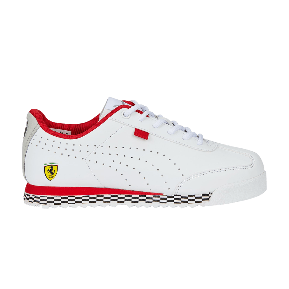 Pre-owned Puma Scuderia Ferrari X Roma Via Perf Jr 'white Red'