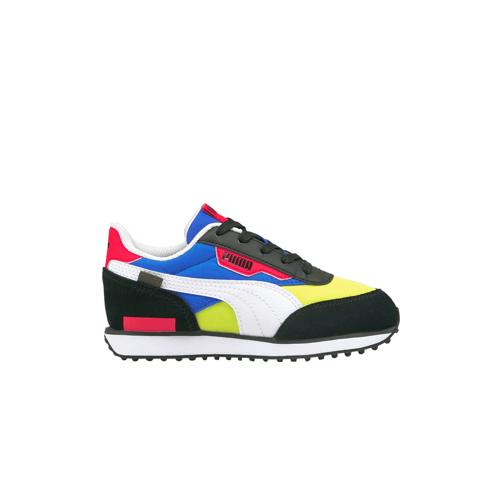 Pre-owned Puma Future Rider Play On Little Kid 'black Ultra Blue'