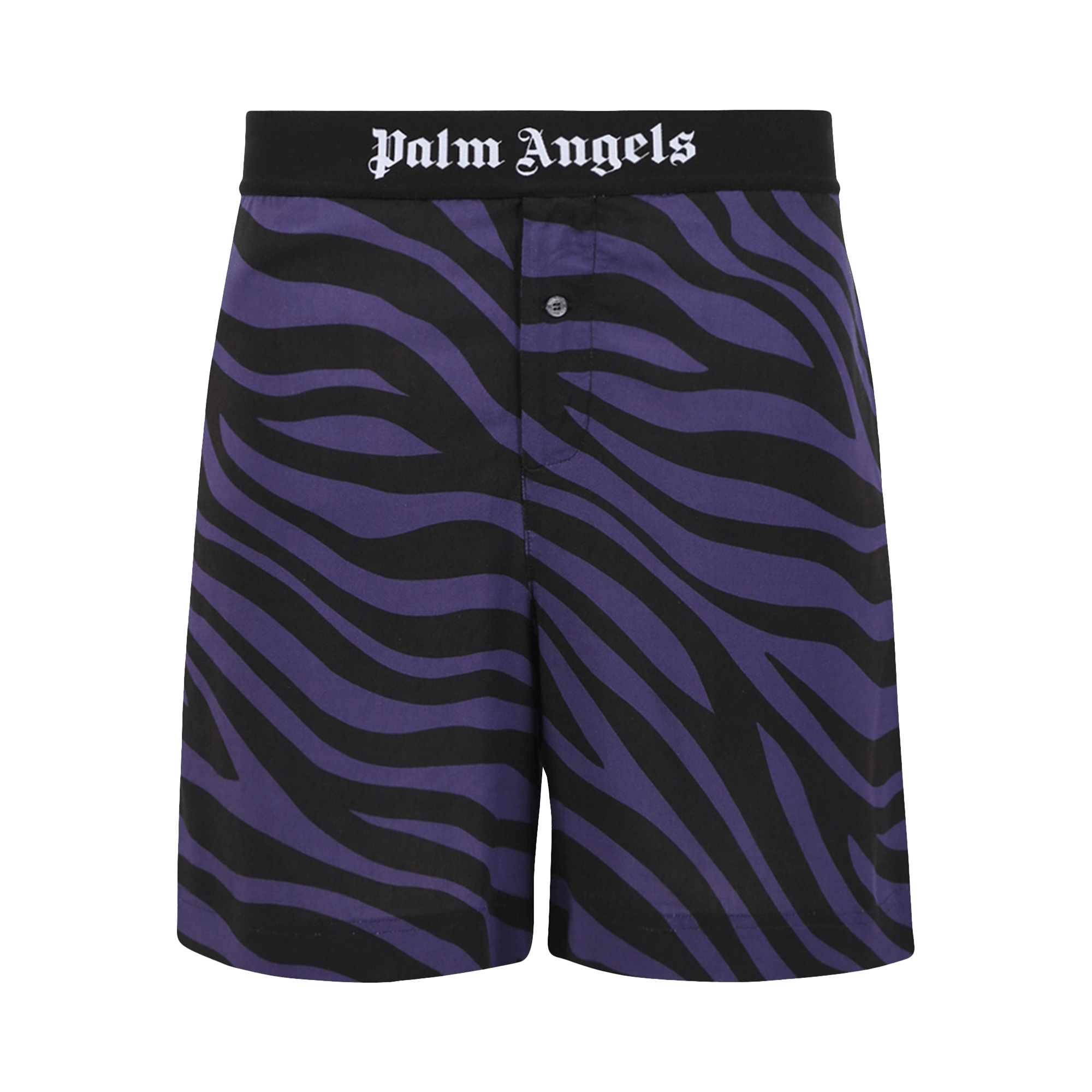 Pre-owned Palm Angels Zebra Print Easy Shorts 'purple/white'