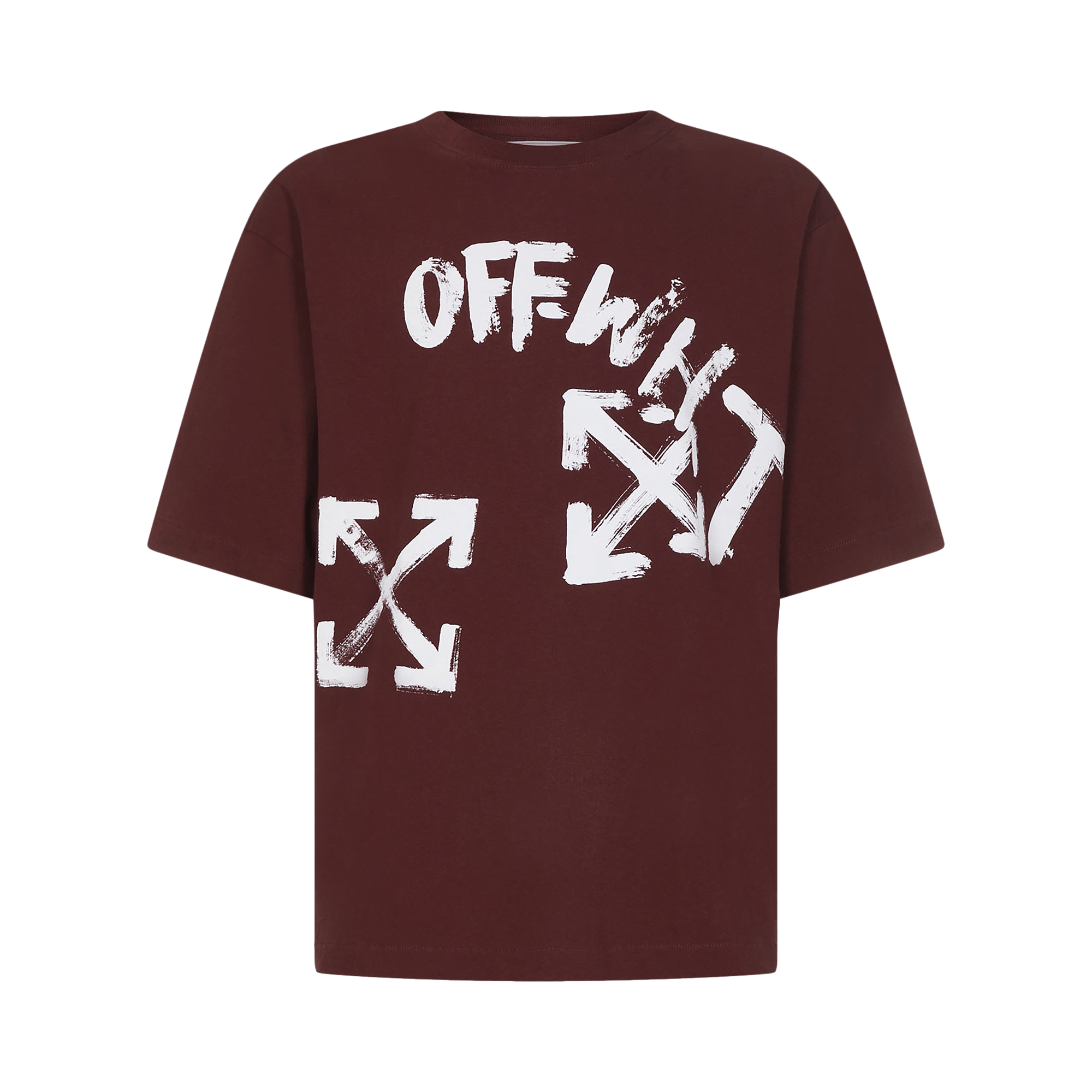 Off-White Paint Script Over Skate Short-Sleeve Tee 'Barolo/White'