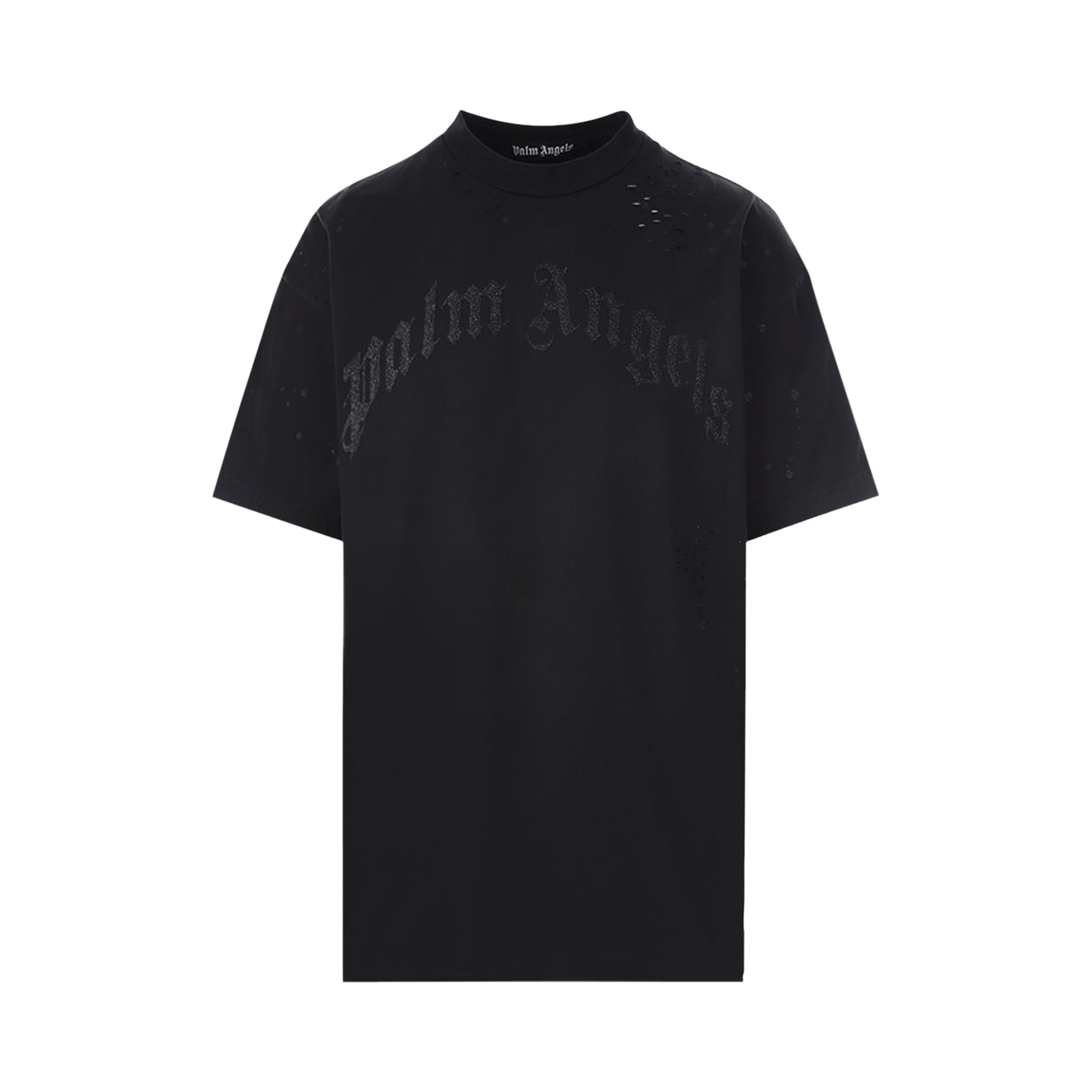Pre-owned Palm Angels Glittered Logo Classic Tee 'black'