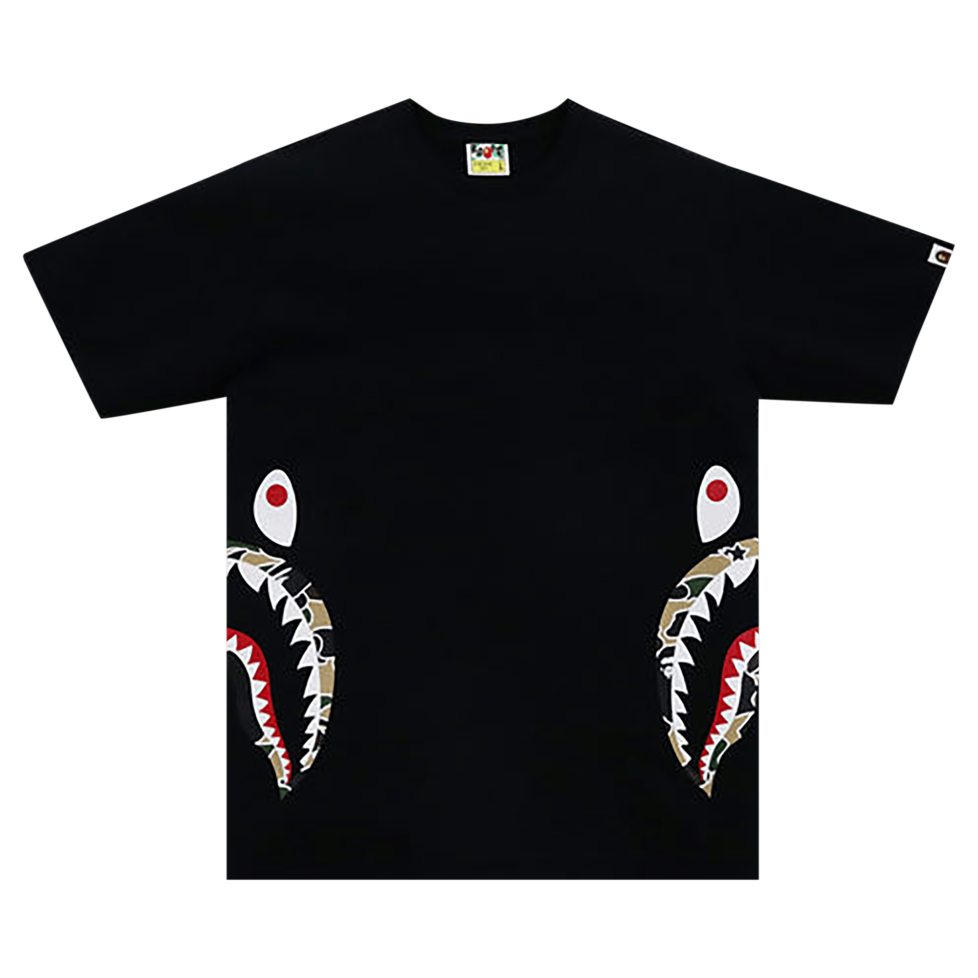 BAPE Sta Camo Side Shark Tee 'Black/Yellow'