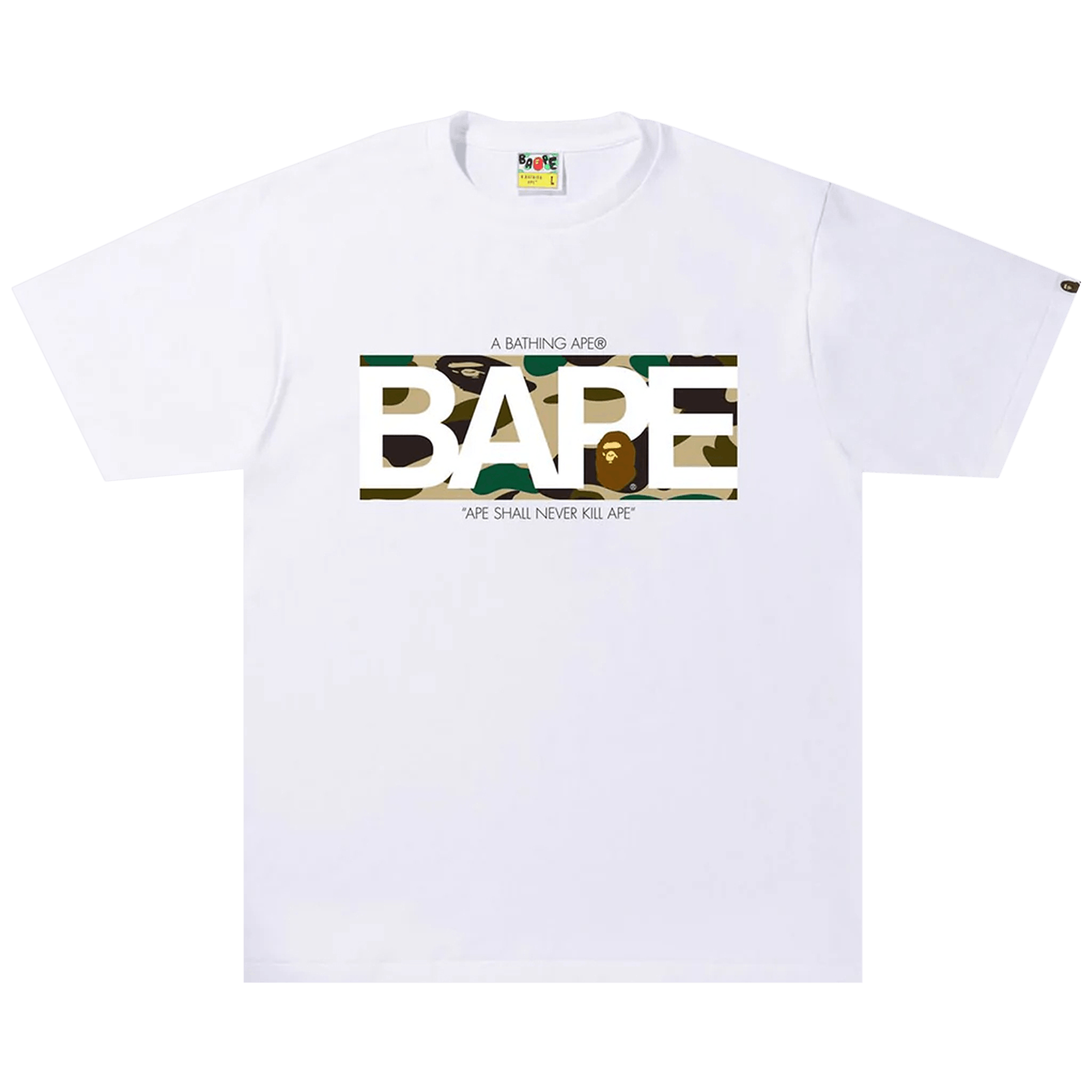 BAPE 1st Camo Logo Tee 'White/Yellow'