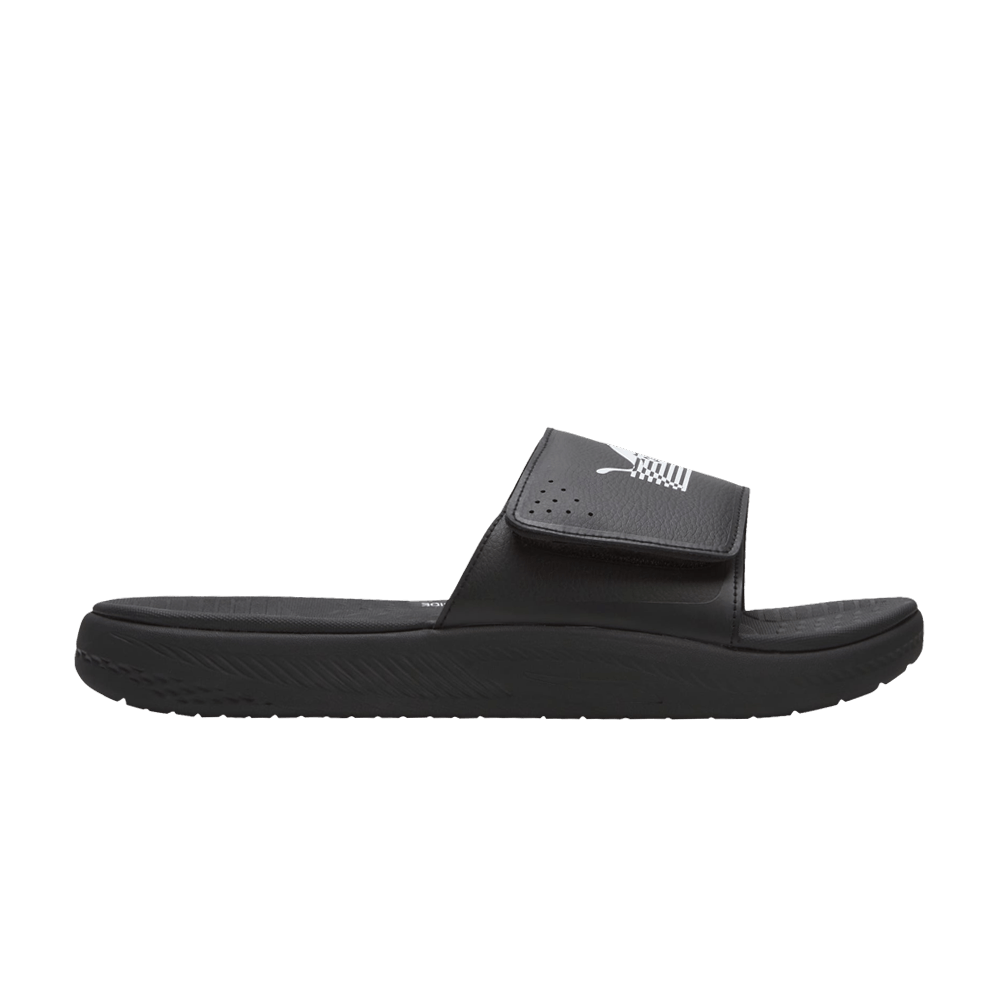 Pre-owned Puma Nipsey Hussle X Softride Slide 'the Marathon Continues - Black White'