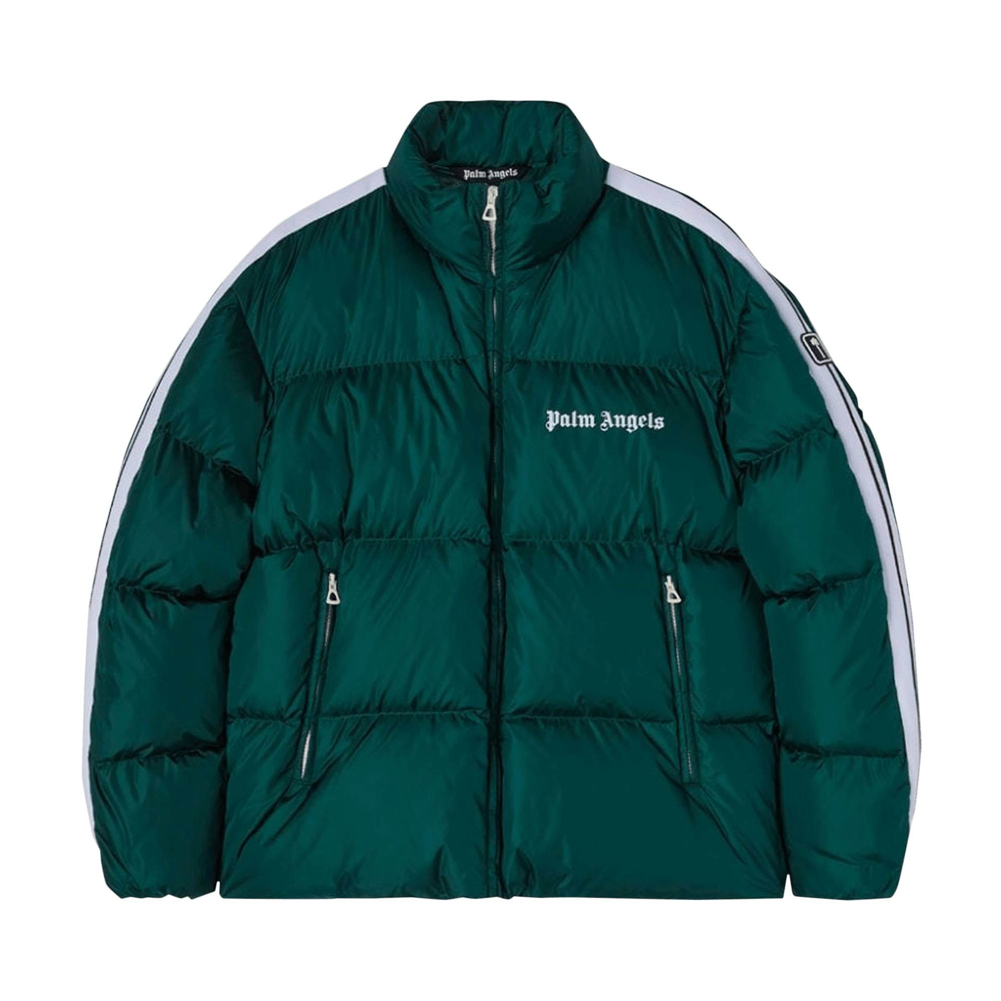 Pre-owned Palm Angels Classic Track Down Jacket 'green/white'