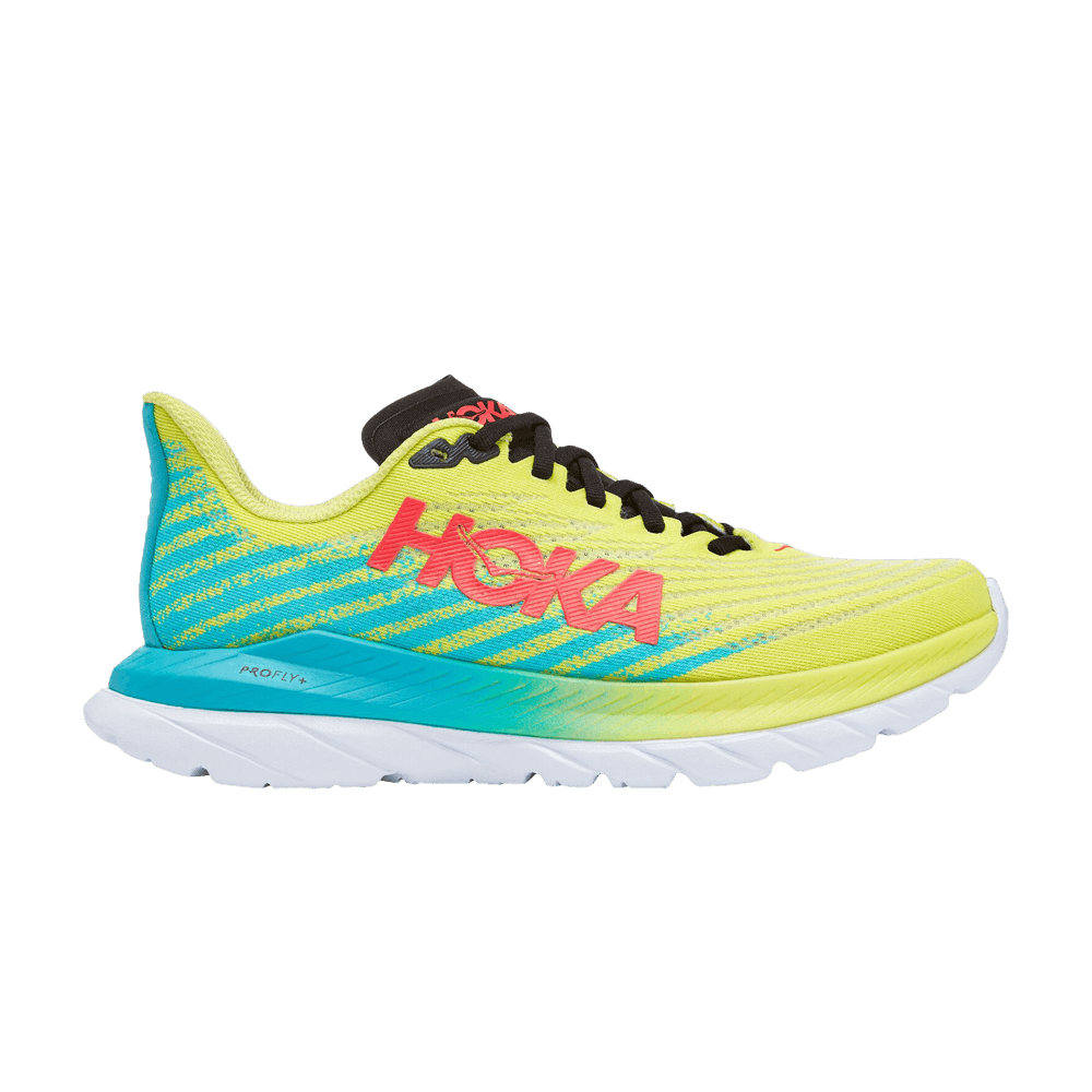 Pre-owned Hoka One One Wmns Mach 5 'evening Primrose Scuba Blue' In Yellow
