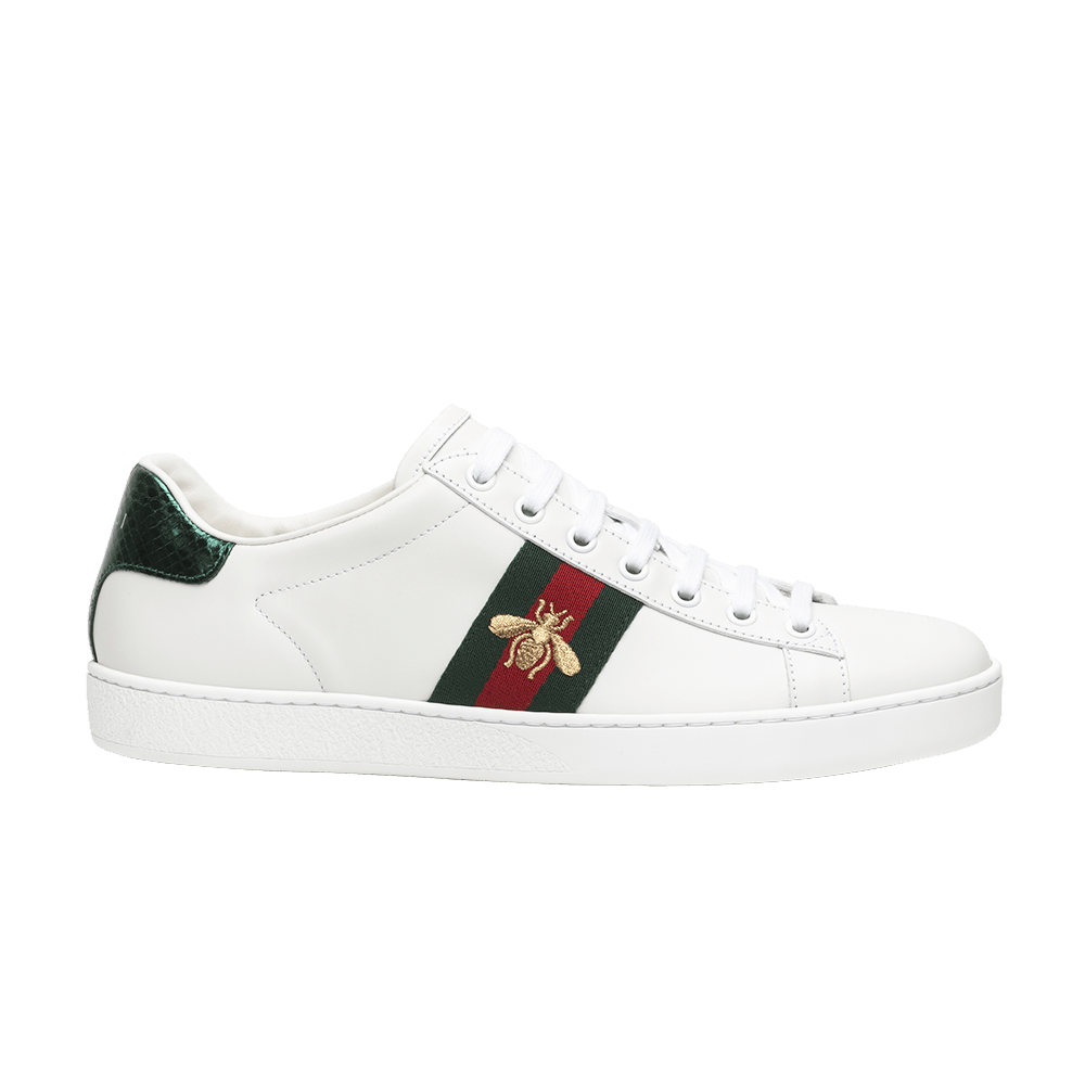 Pre-owned Gucci Wmns Ace Embroidered 'bee' In White