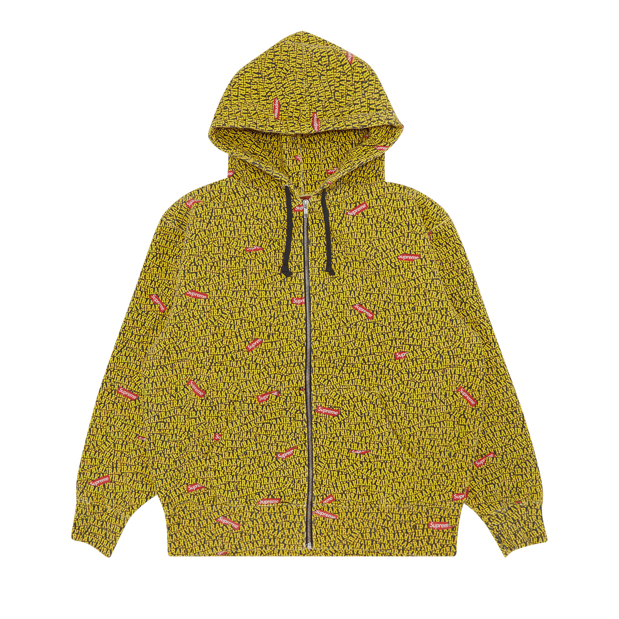 Supreme x IRAK Zip Up Hooded Sweatshirt 'Yellow'