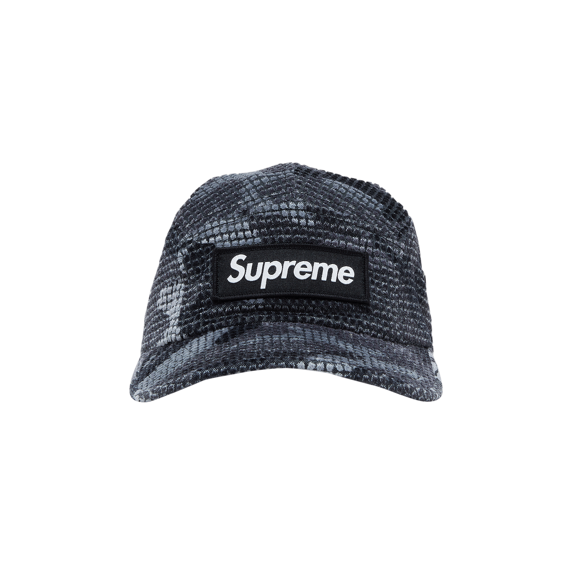 Supreme Camo Grid Velvet Camp Cap 'Black Camo'