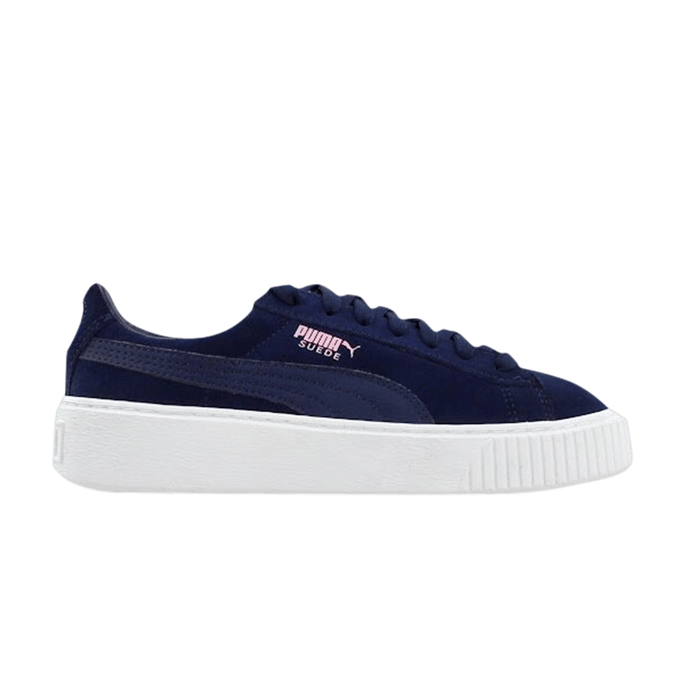 Pre-owned Puma Suede Platform Jr 'peacoat' In Blue