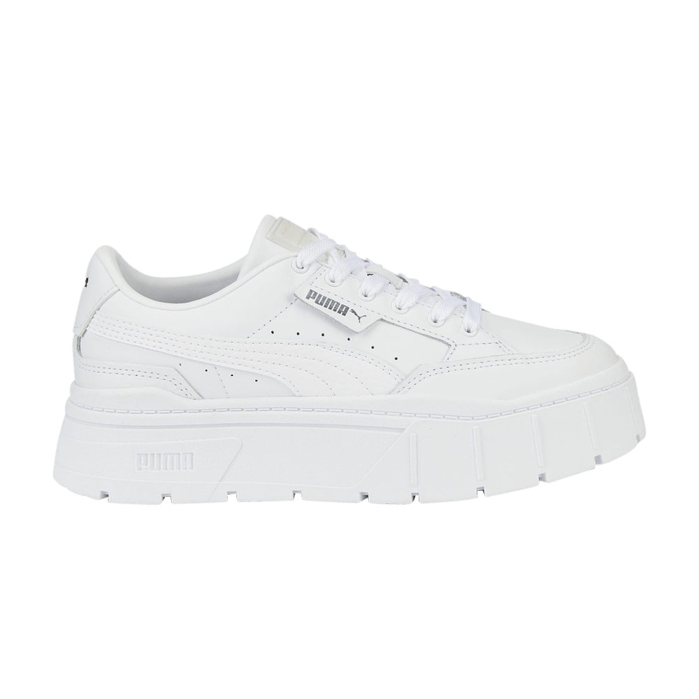 Pre-owned Puma Wmns Mayze Stack Leather 'triple White'